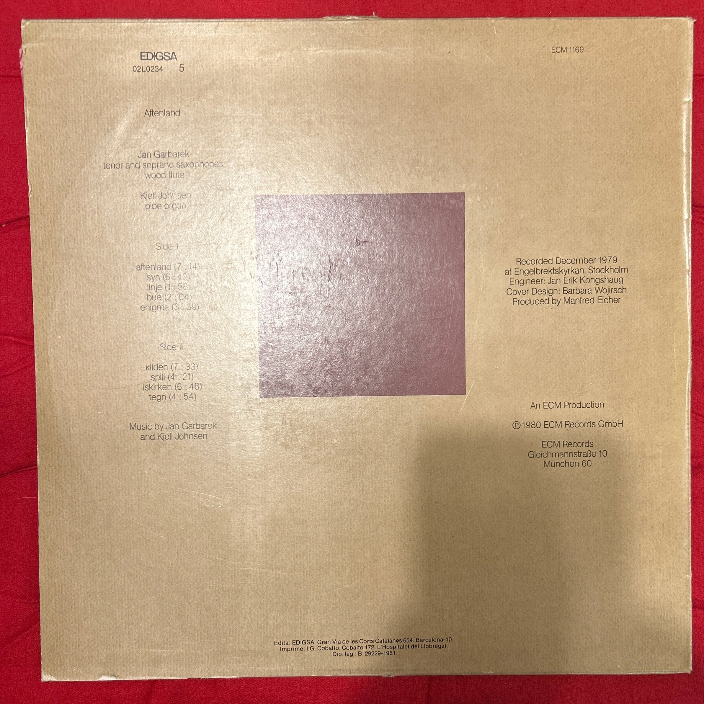 LP Jan Garbarek, Kjell Johnsen ‎– Aftenland 2ª Mano - Image 2