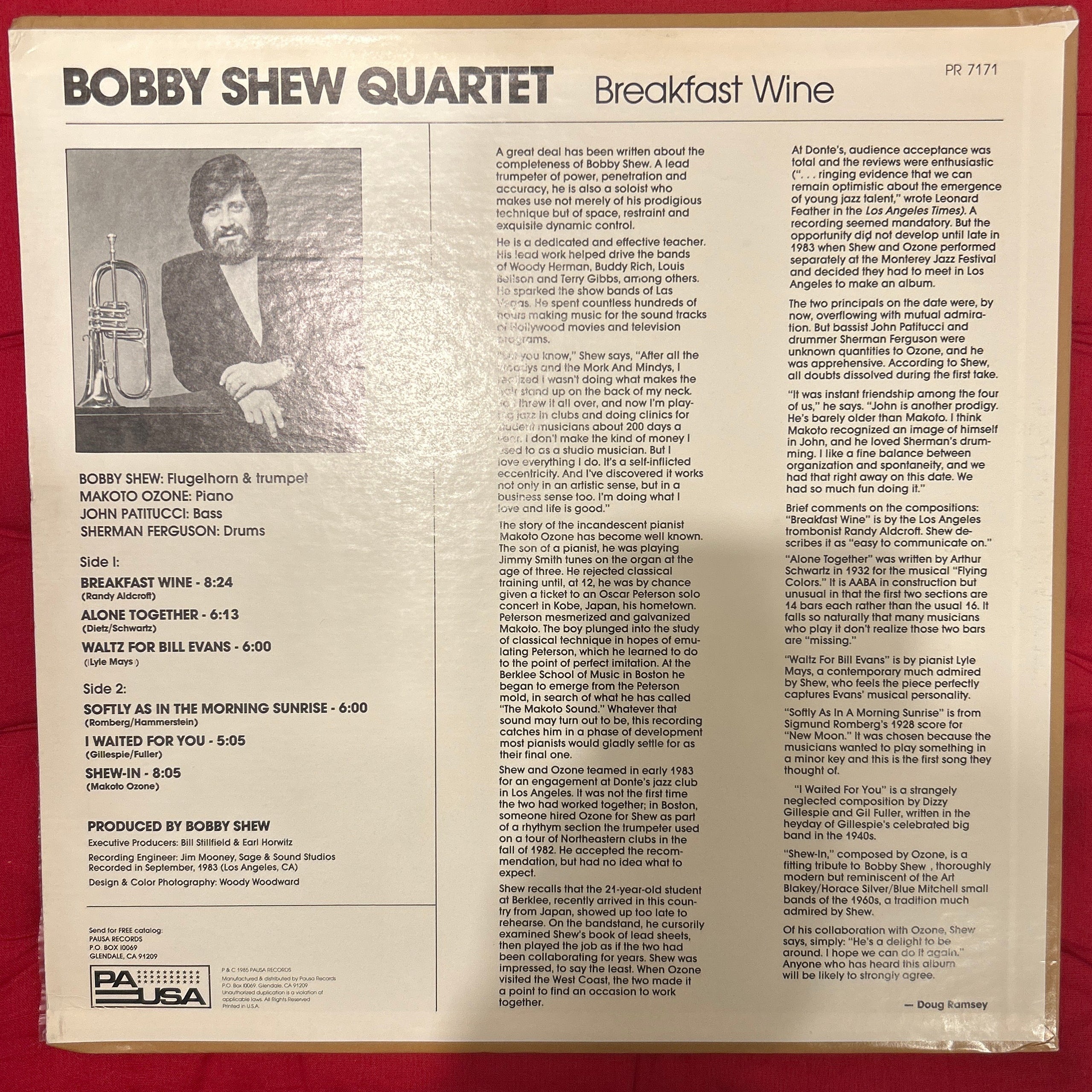 LP Bobby Shew Quartet ‎– Breakfast Wine 2ª Mano - Image 2