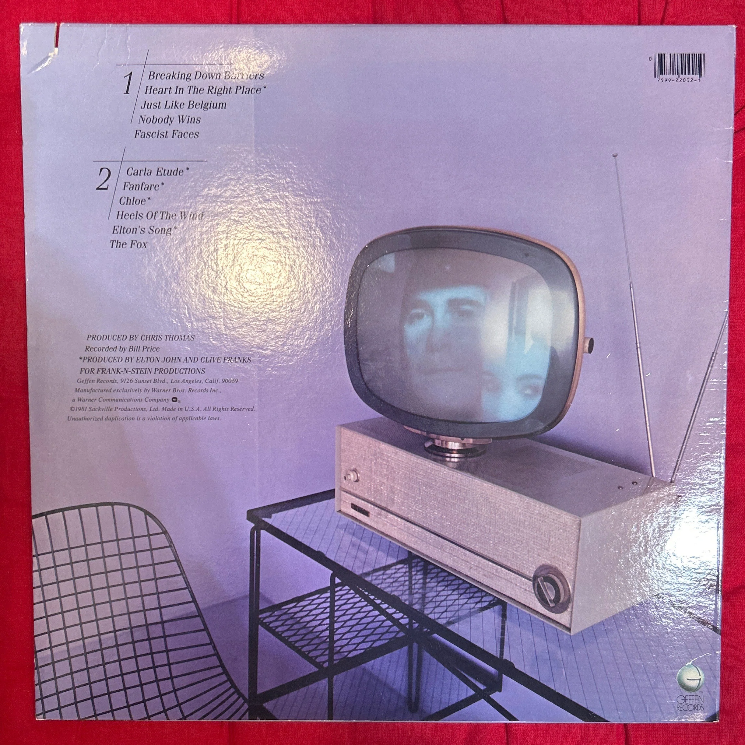 LP Elton John ‎– The Fox 2ª mano - Image 2