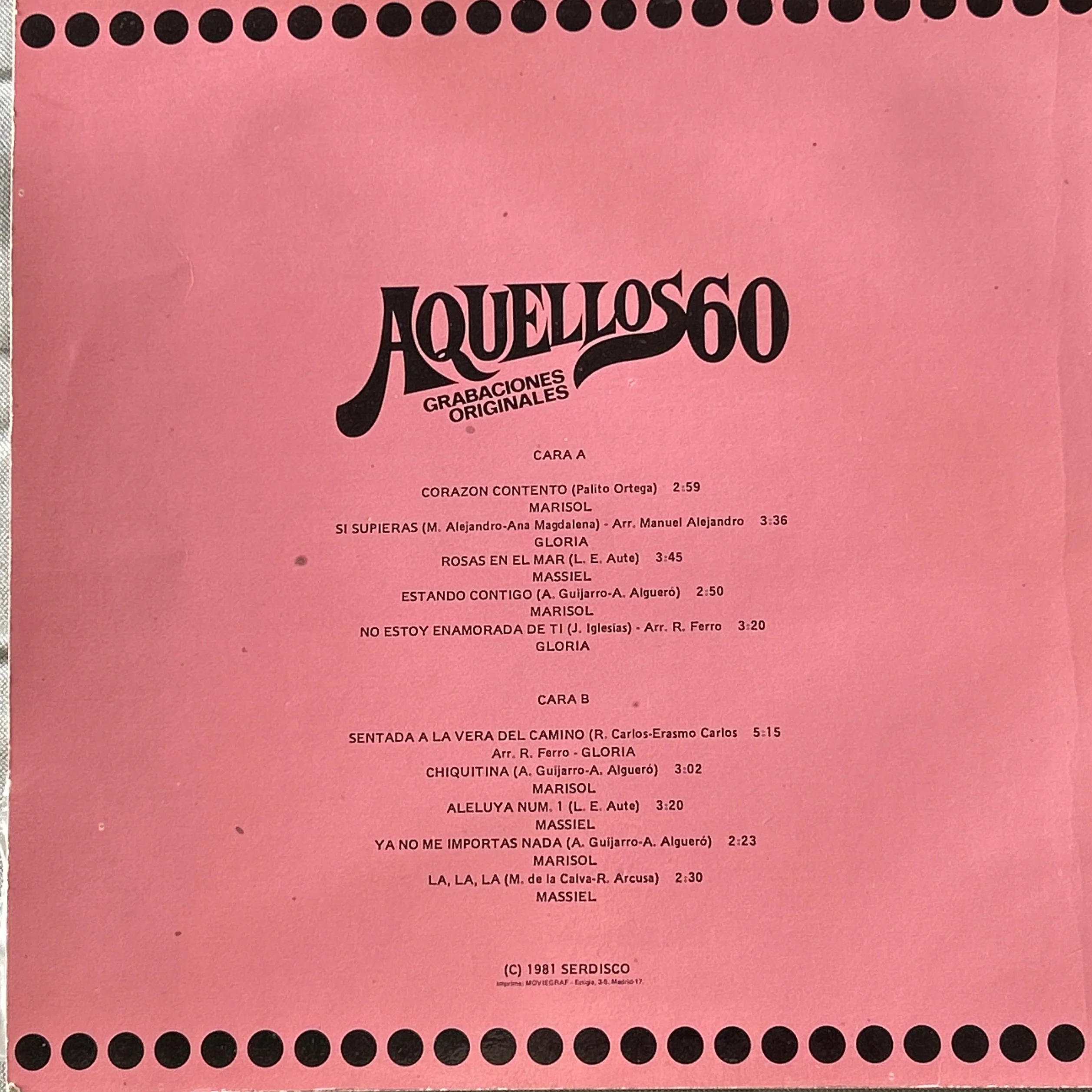 LP V/A ‎– Aquellos 60 - Vol. 3 2ª Mano - Image 2