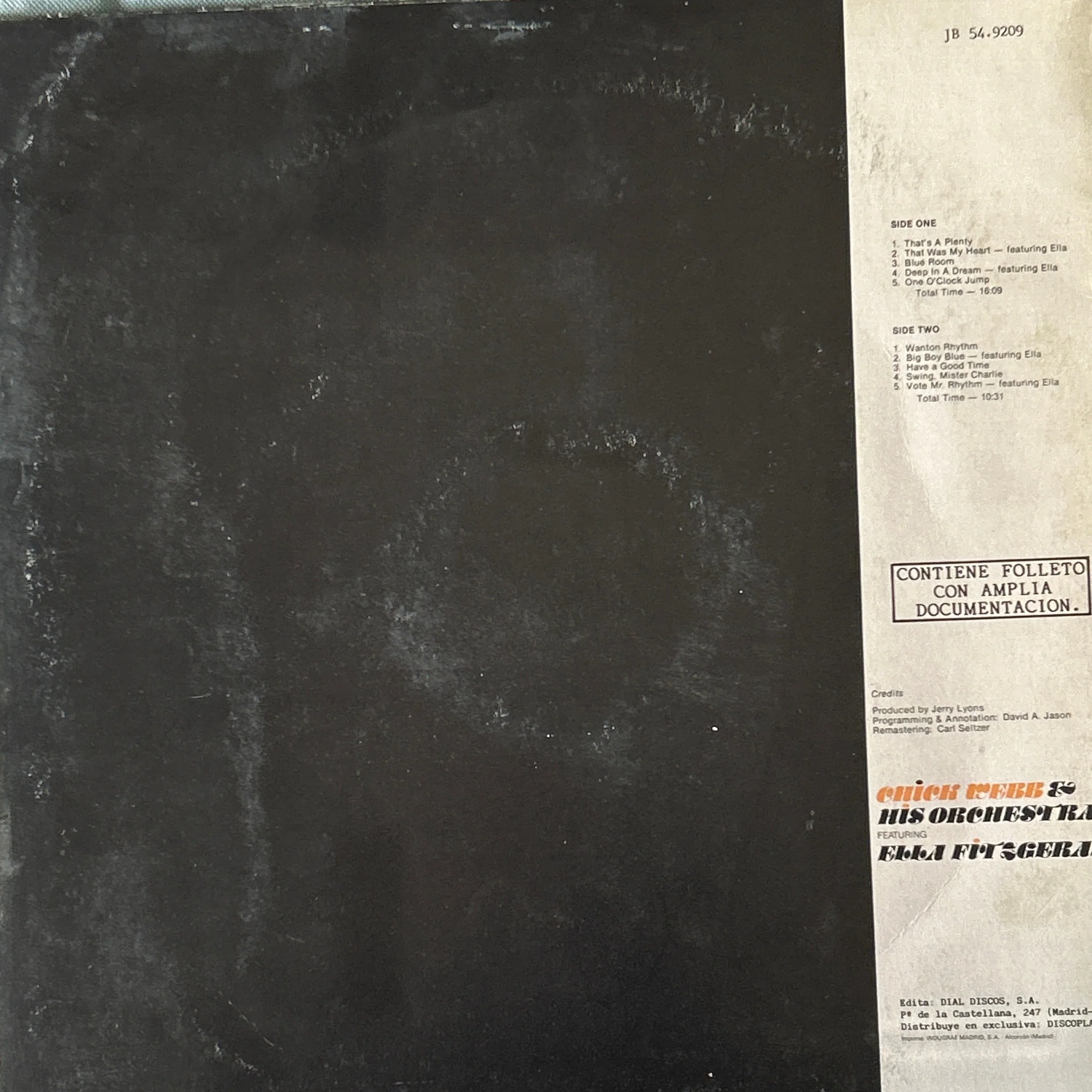 LP Chick Webb And His Orchestra Featuring Ella Fitzgerald ‎– Chick Webb And His Orchestra Featuring Ella Fitzgerald 2ª Mano - Image 2