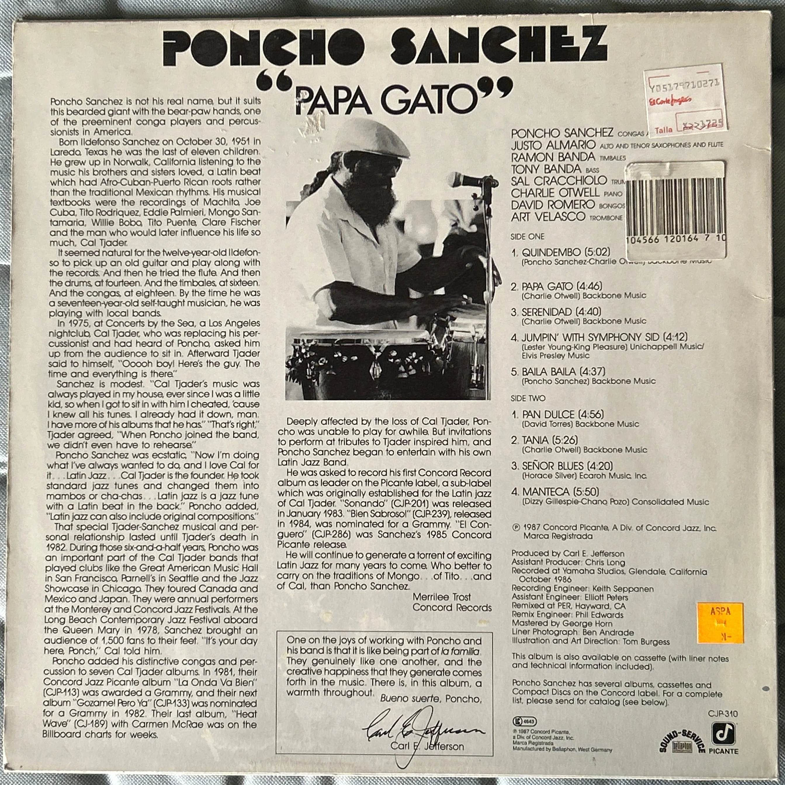 LP Poncho Sanchez ‎– Papa Gato 2ª Mano - Image 2