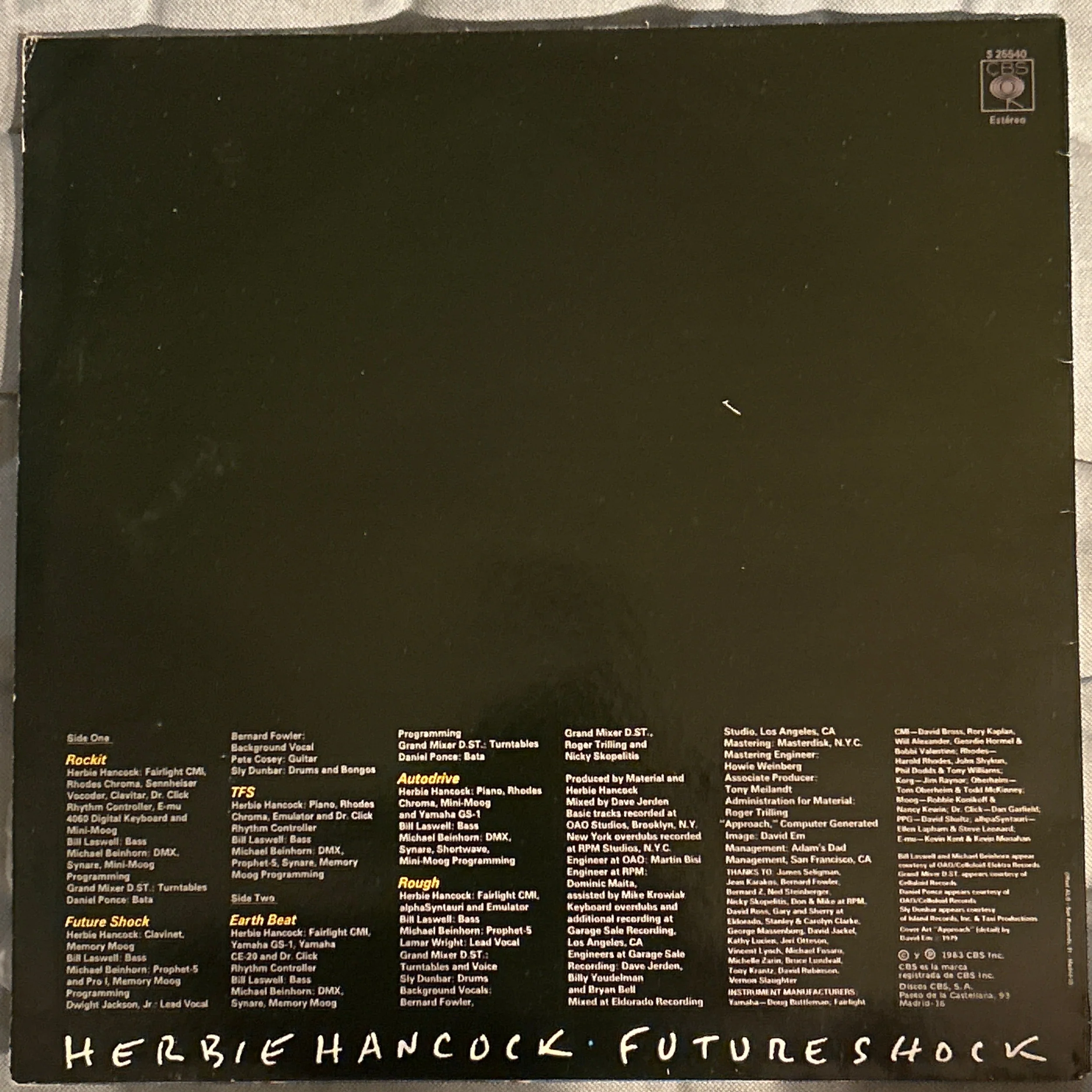 LP Herbie Hancock ‎– Future Shock 2ª Mano - Image 2