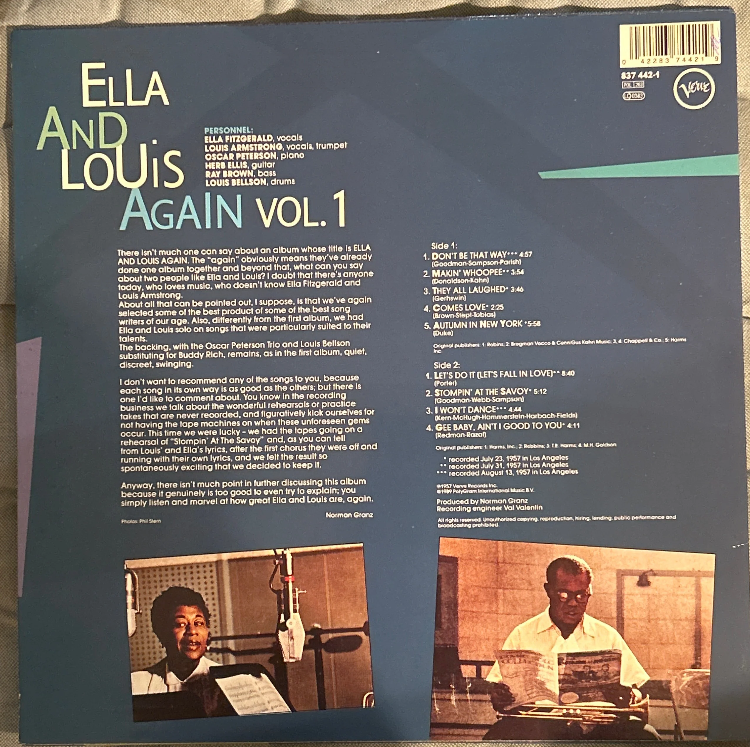LP Ella Fitzgerald And Louis Armstrong ‎– Ella And Louis Again - Vol. 1 2ª Mano - Image 2