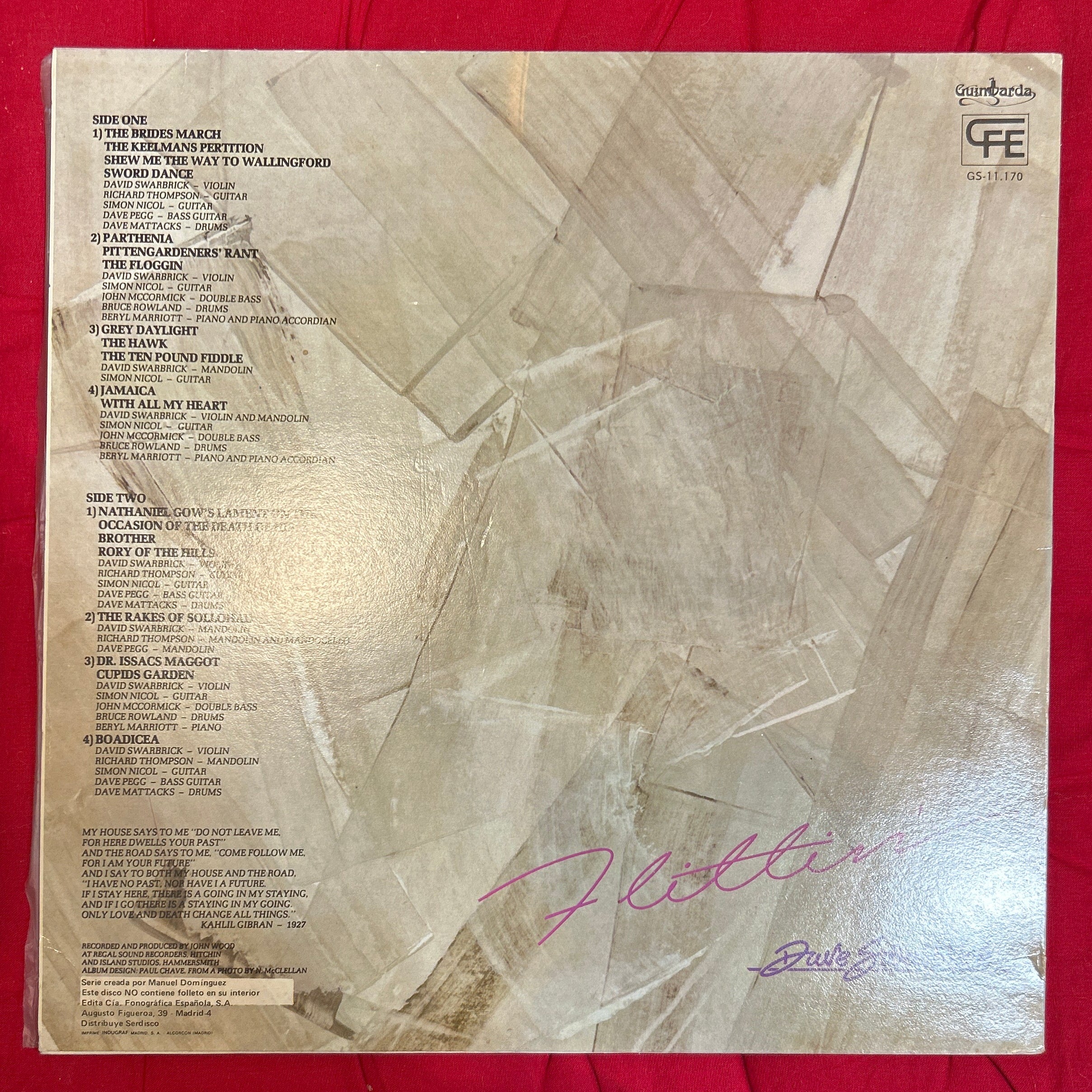 LP Dave Swarbrick ‎– Flittin' 2ª Mano - Image 2