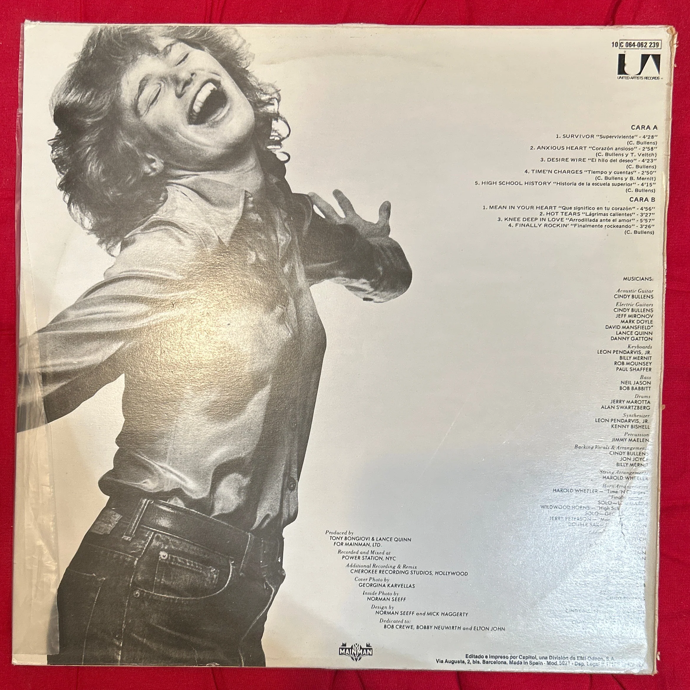 LP Cindy Bullens ‎– Desire Wire 2ª Mano - Image 2