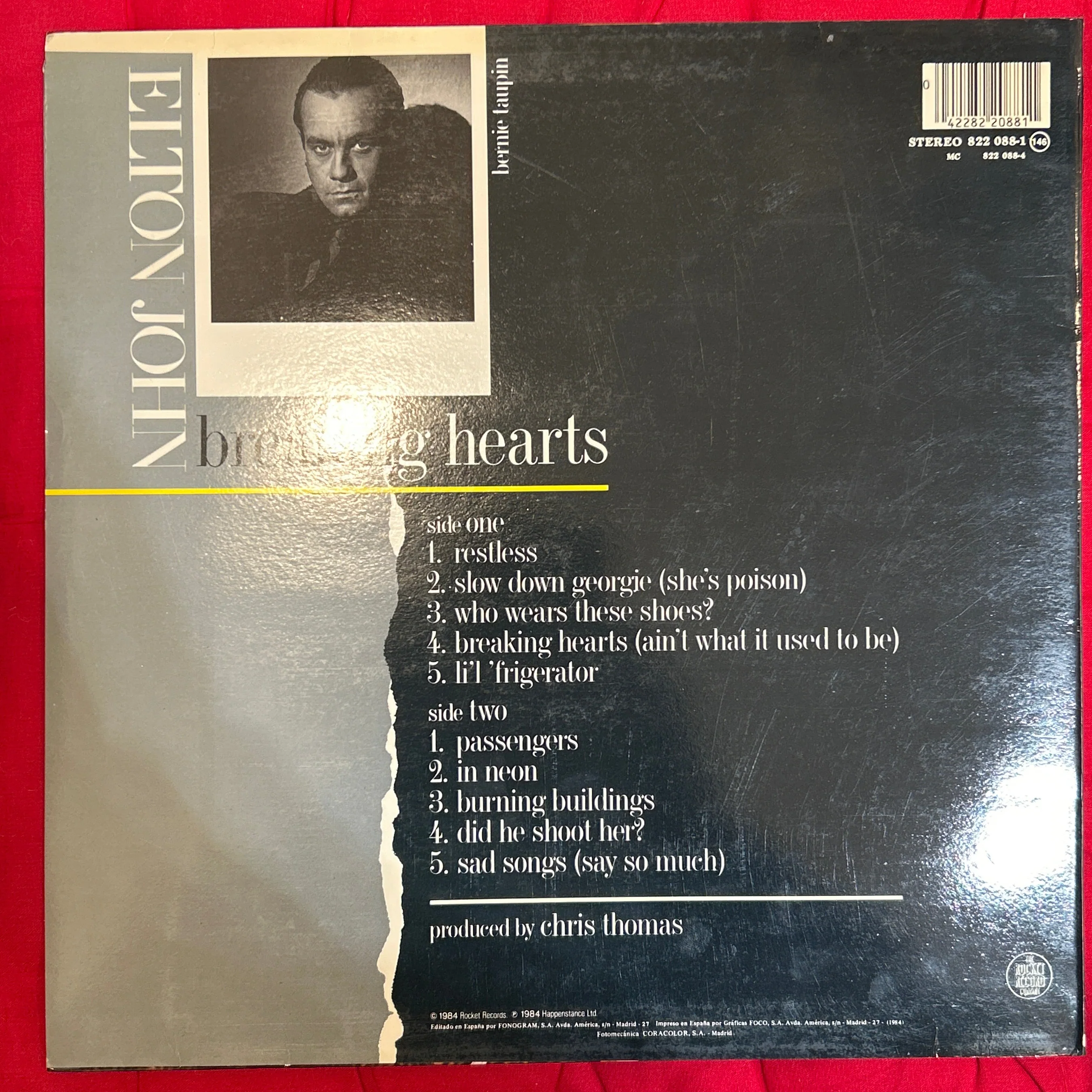LP Elton John ‎– Breaking Hearts 2ª mano - Image 2