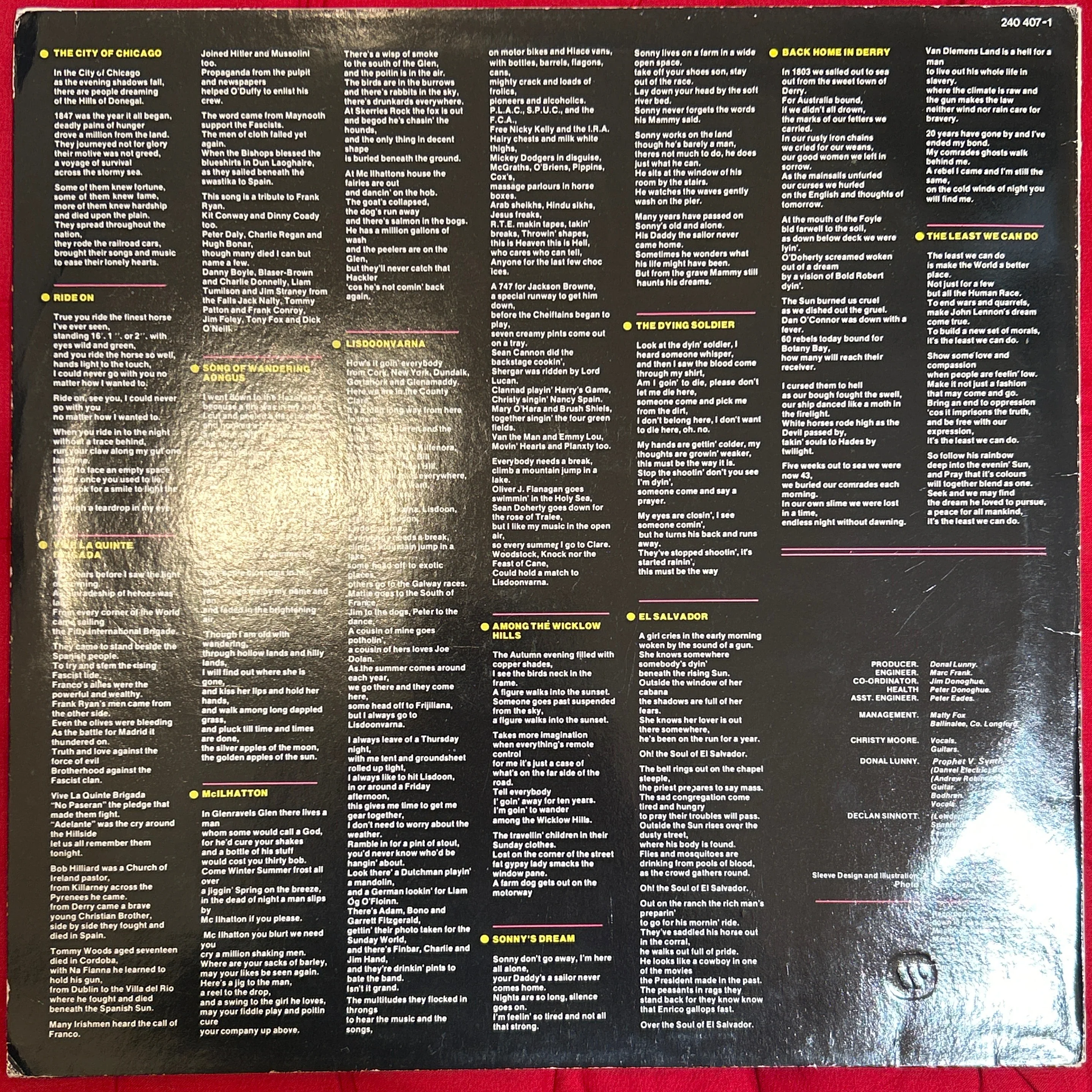 LP Christy Moore ‎– Ride On 2ª mano - Image 2
