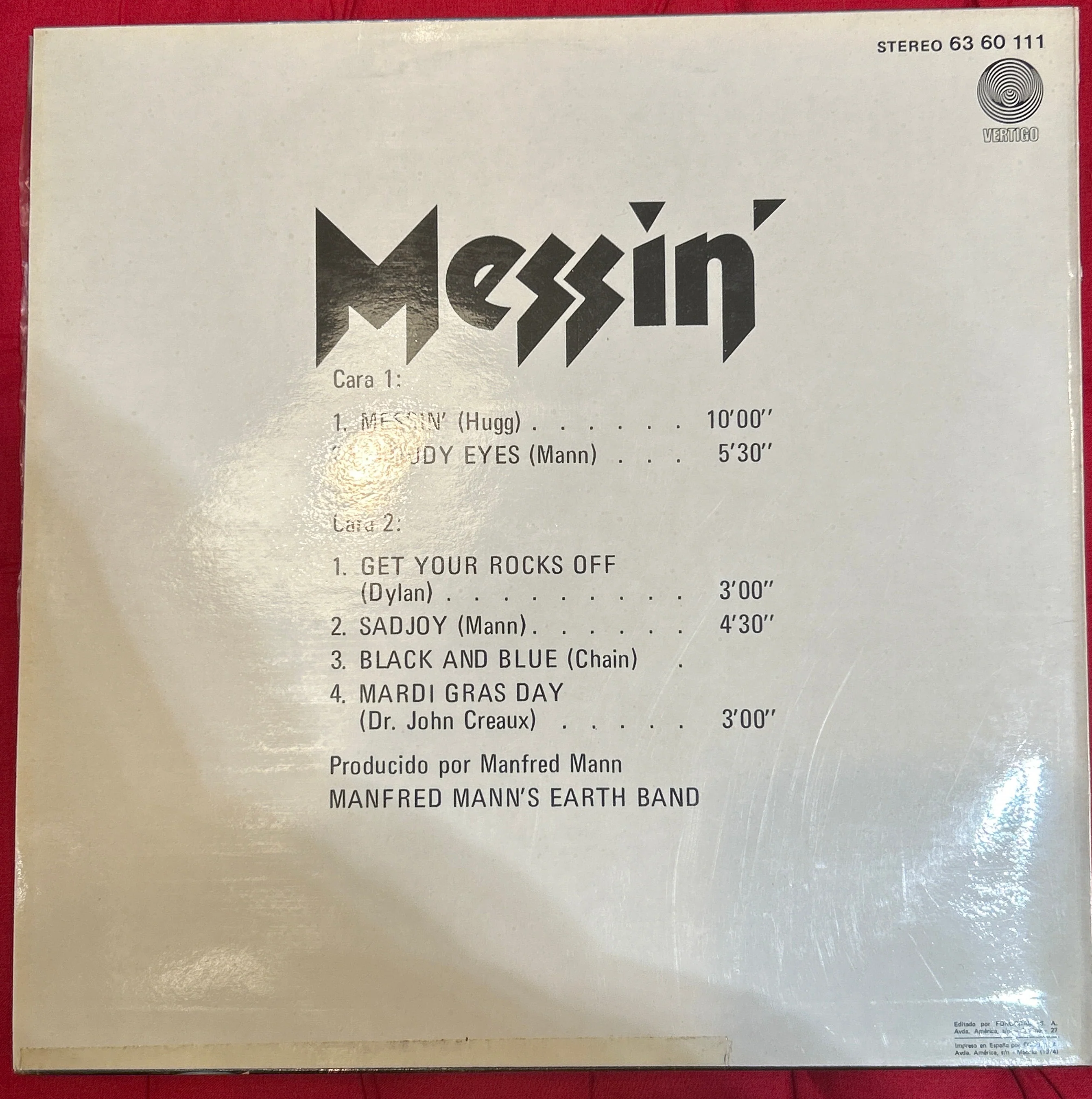 LP Manfred Mann's Earth Band ‎– Messin' 2ª Mano - Image 2