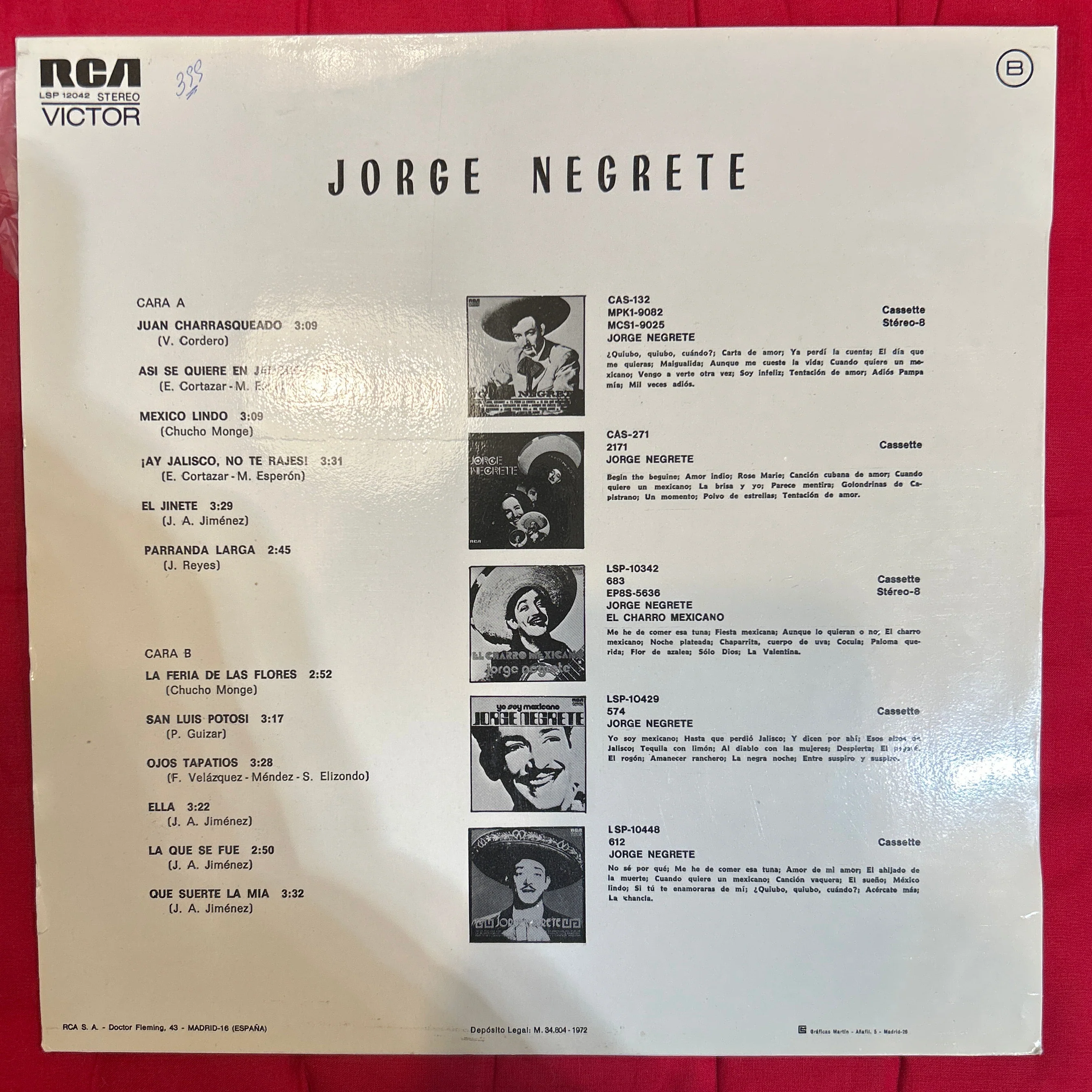 LP Jorge Negrete ‎– Recuerdos De Jorge Negrete 2ª Mano (Producto exclusivo recogida en tienda) - Image 2