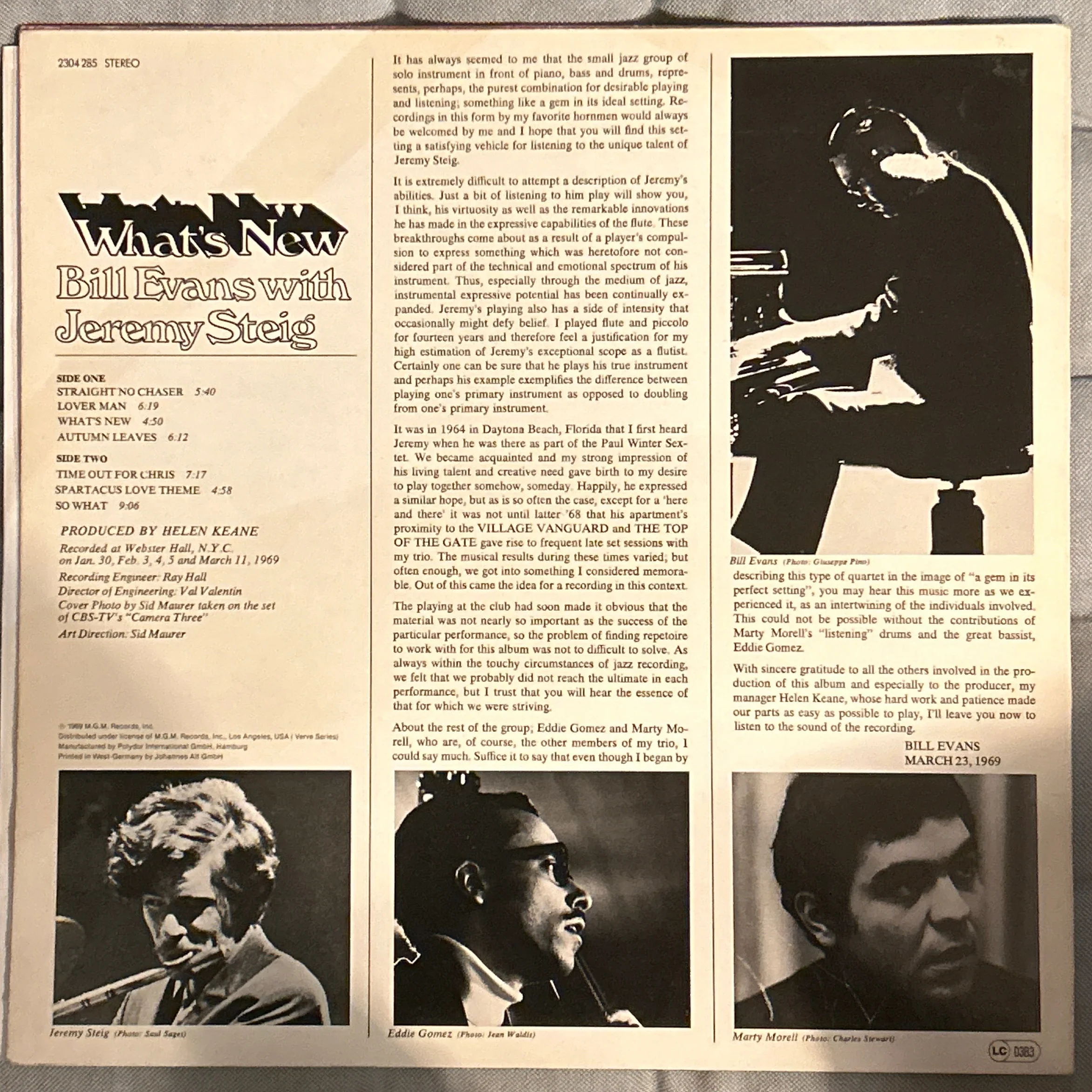 LP Bill Evans & Jeremy Steig ‎– What's New 2ª Mano - Image 2