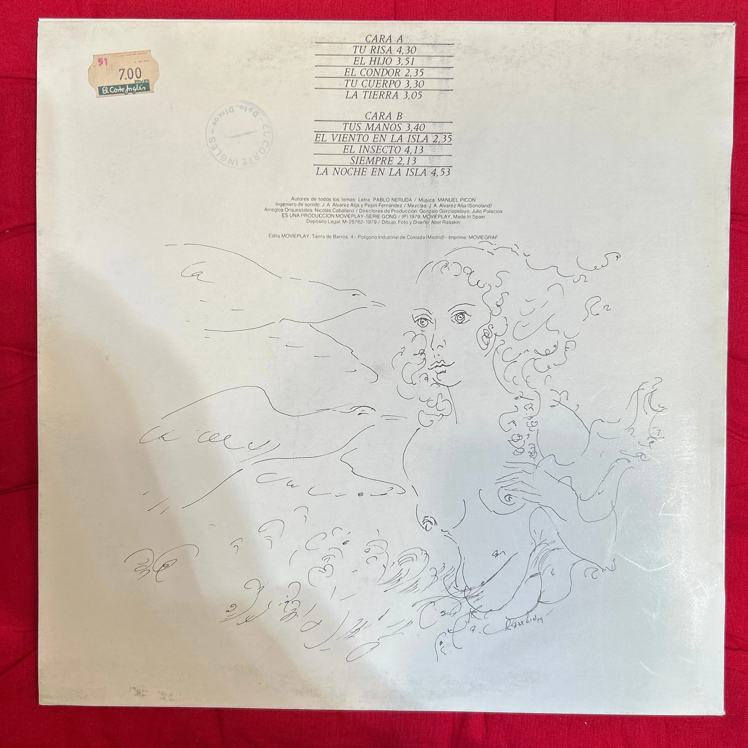 LP Olga Manzano Y Manuel Picón ‎– Poemas De Amor - Los Versos Del Capitán - Pablo Neruda 2ª mano (Producto exclusivo recogida en tienda) - Image 2