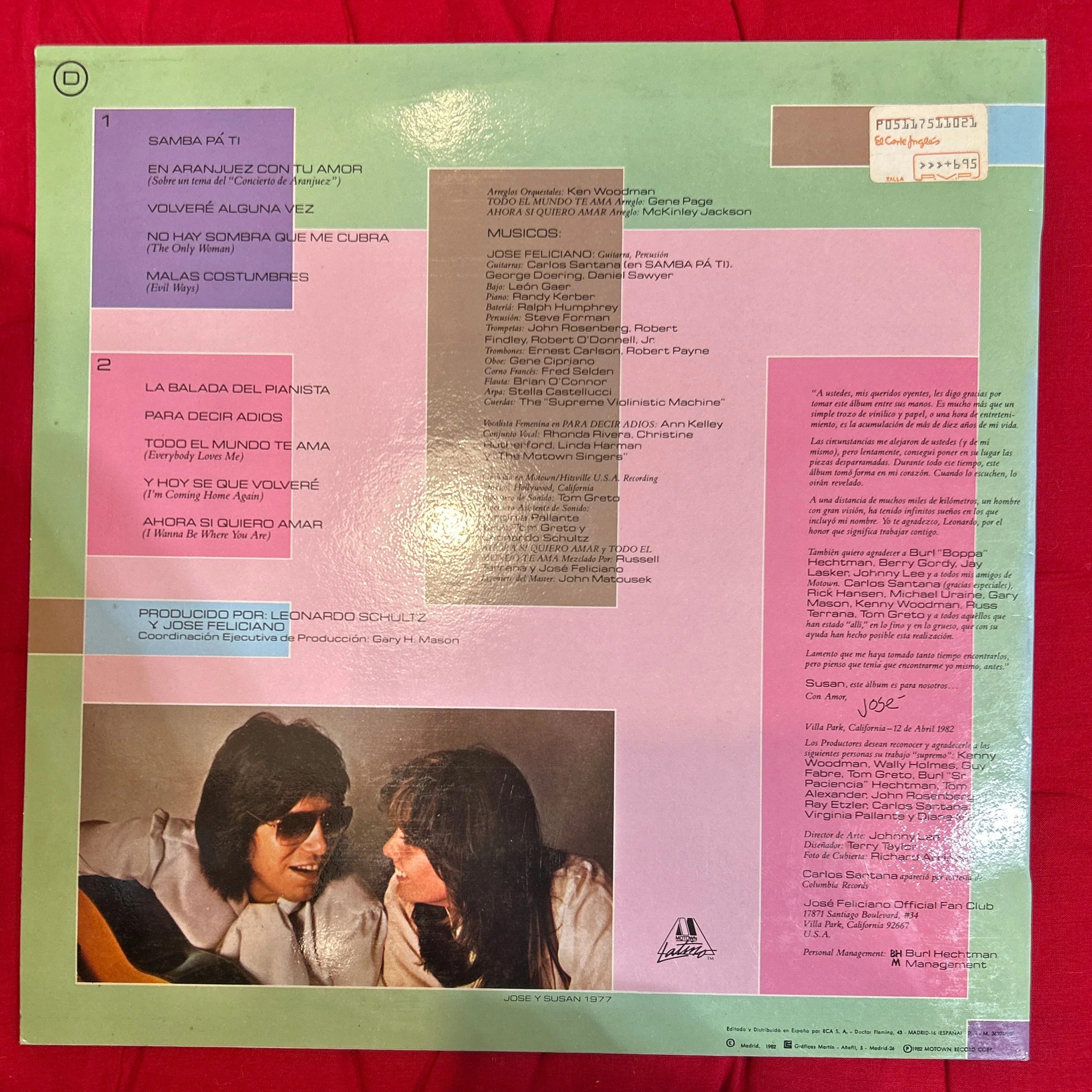 LP José Feliciano – Escenas De Amor 2ª mano (Producto exclusivo recogida en tienda) - Image 2