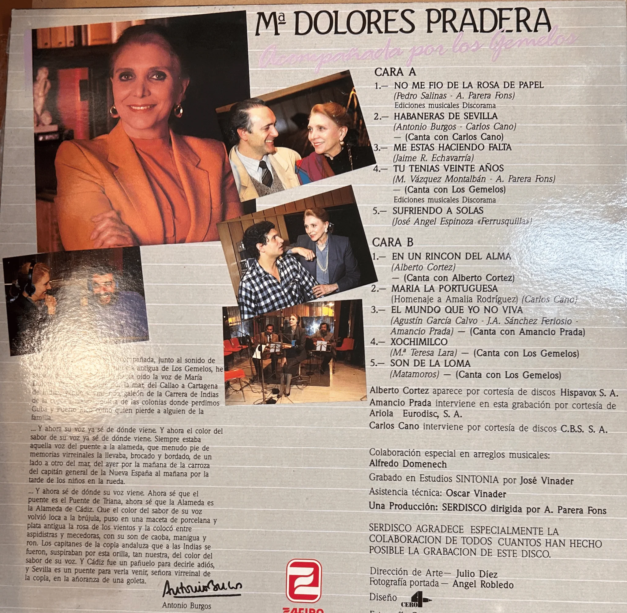 LP Maria Dolores Pradera – A Mis Amigos 2ª Mano (Producto exclusivo recogida en tienda) - Image 2