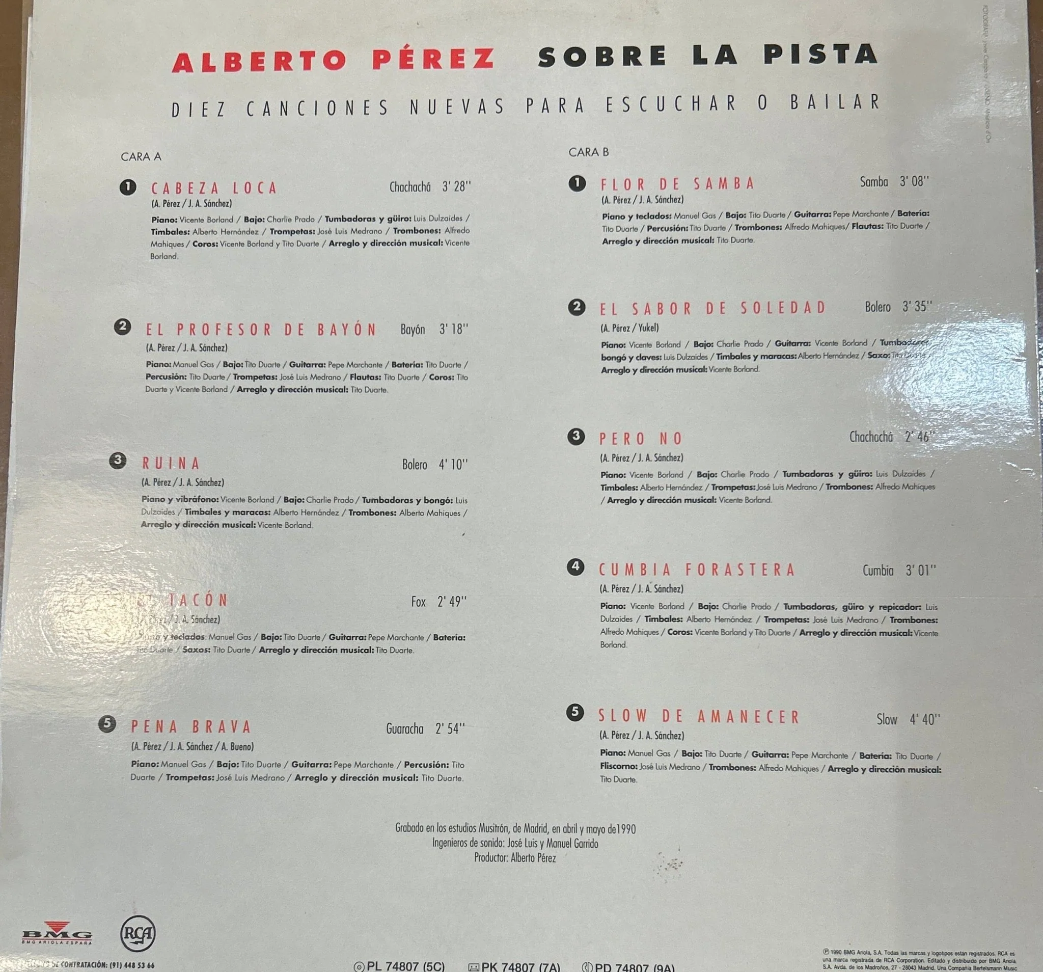 LP Alberto Pérez‎– Sobre La Pista 2ª Mano (Producto exclusivo recogida en tienda) - Image 2