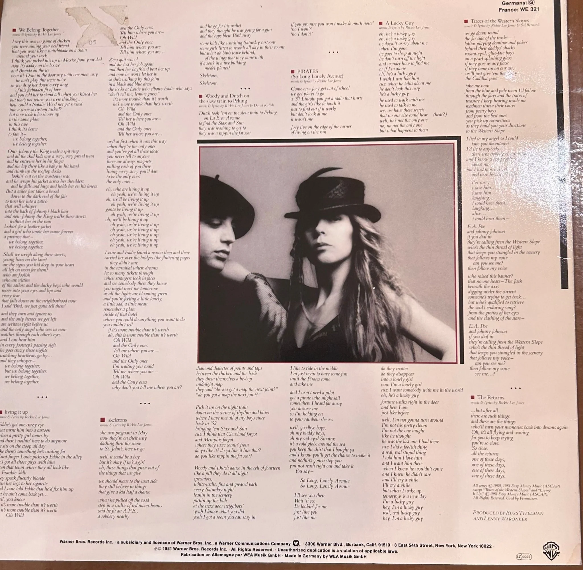 LP Rickie Lee Jones ‎– Pirates 2ª Mano (Producto exclusivo recogida en tienda) - Image 2