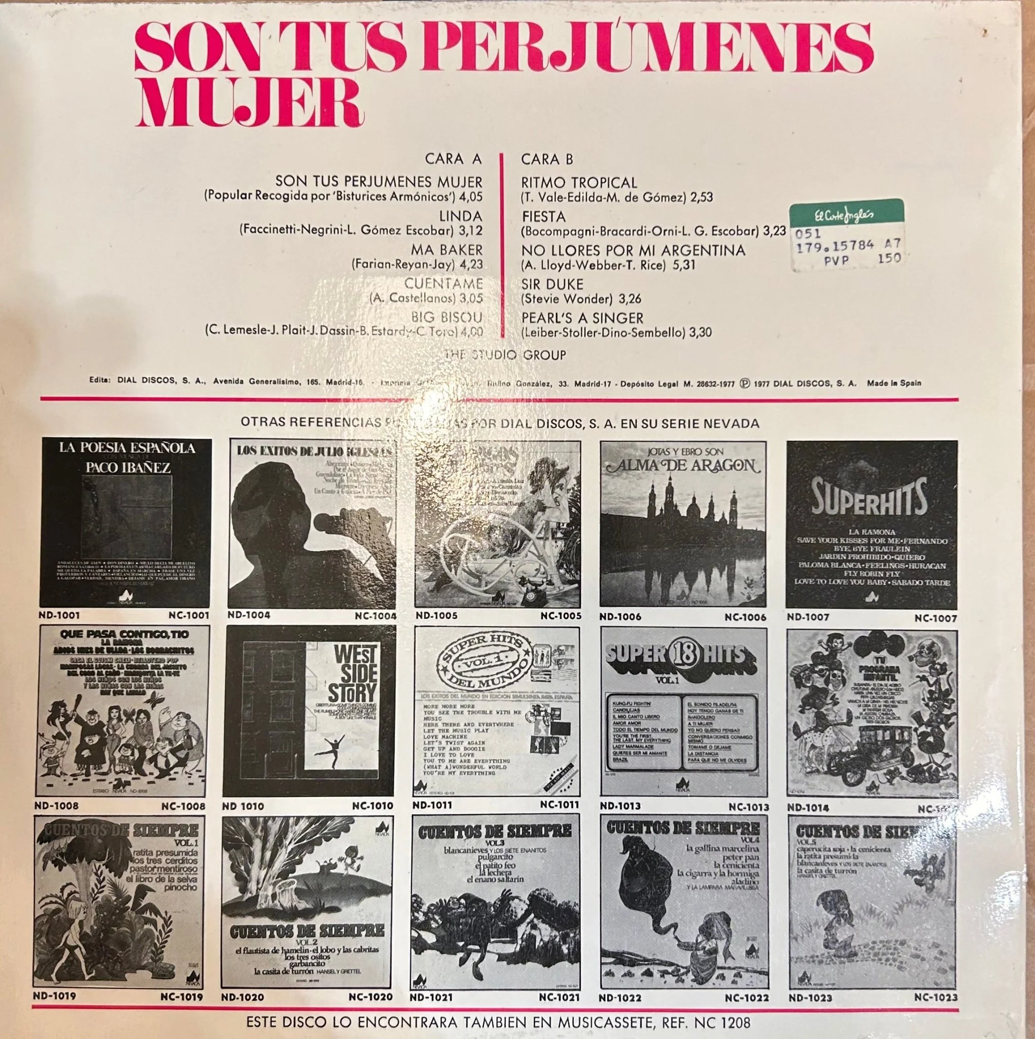 LP The Studio Group ‎– Son Tus Perjúmenes Mujer 2ª Mano - Image 2