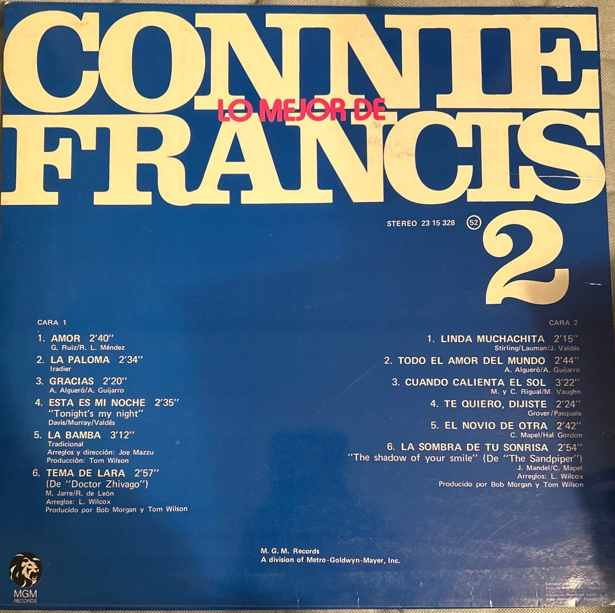 LP Connie Francis ‎– Lo Mejor De Connie Francis Vol. 2 2ª Mano (Producto exclusivo recogida en tienda) - Image 2