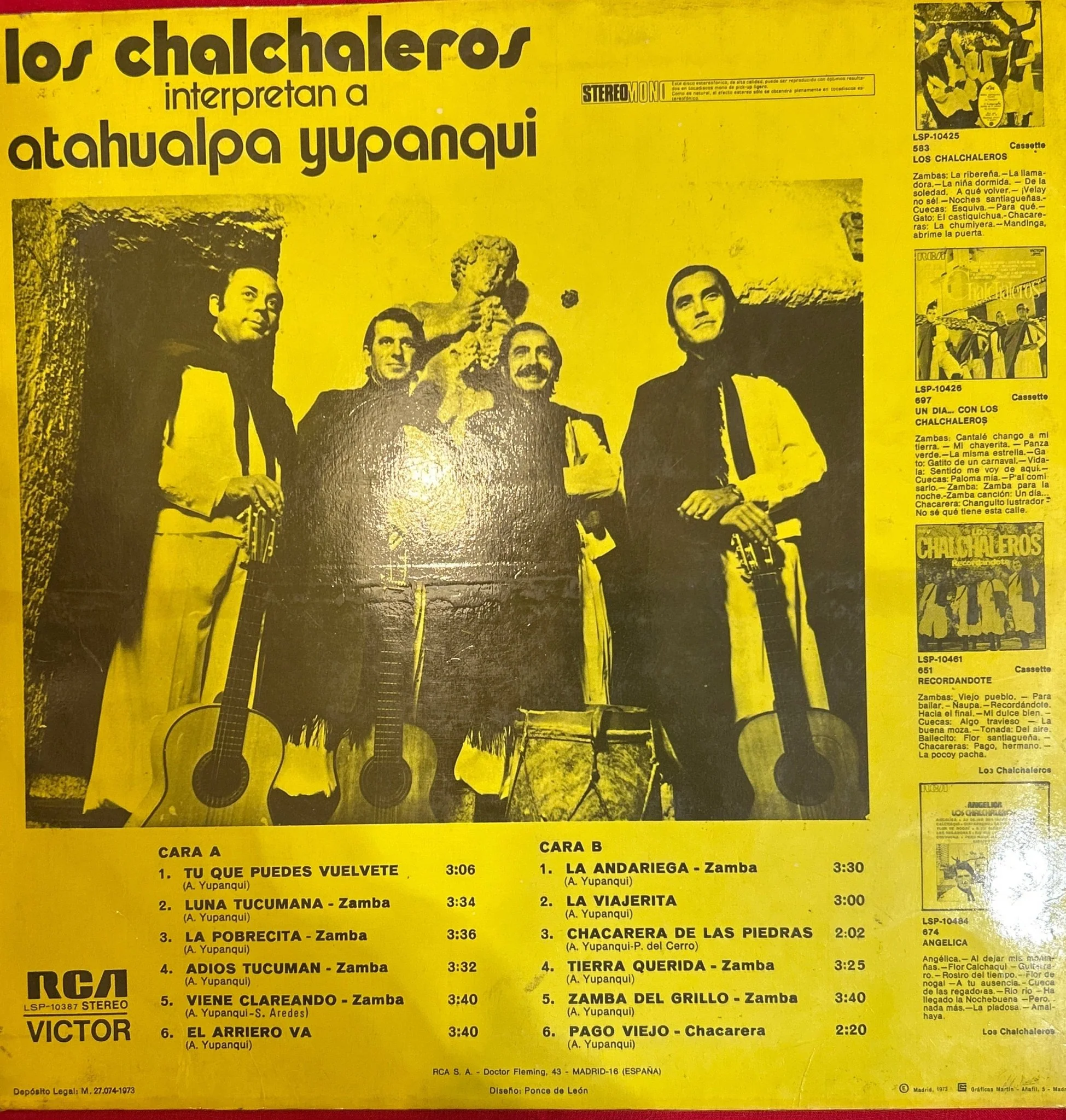 LP Los Chalchaleros – Interpretan A Atahualpa Yupanqui 2ª Mano (Producto exclusivo recogida en tienda) - Image 2