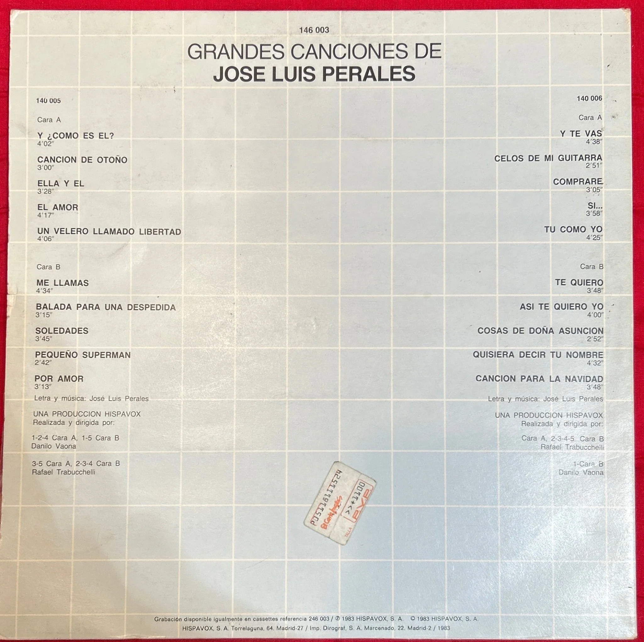 LP Jose Luis Perales ‎– Grandes Canciones De José Luis Perales 2ª Mano (Producto exclusivo recogida en tienda) - Image 2