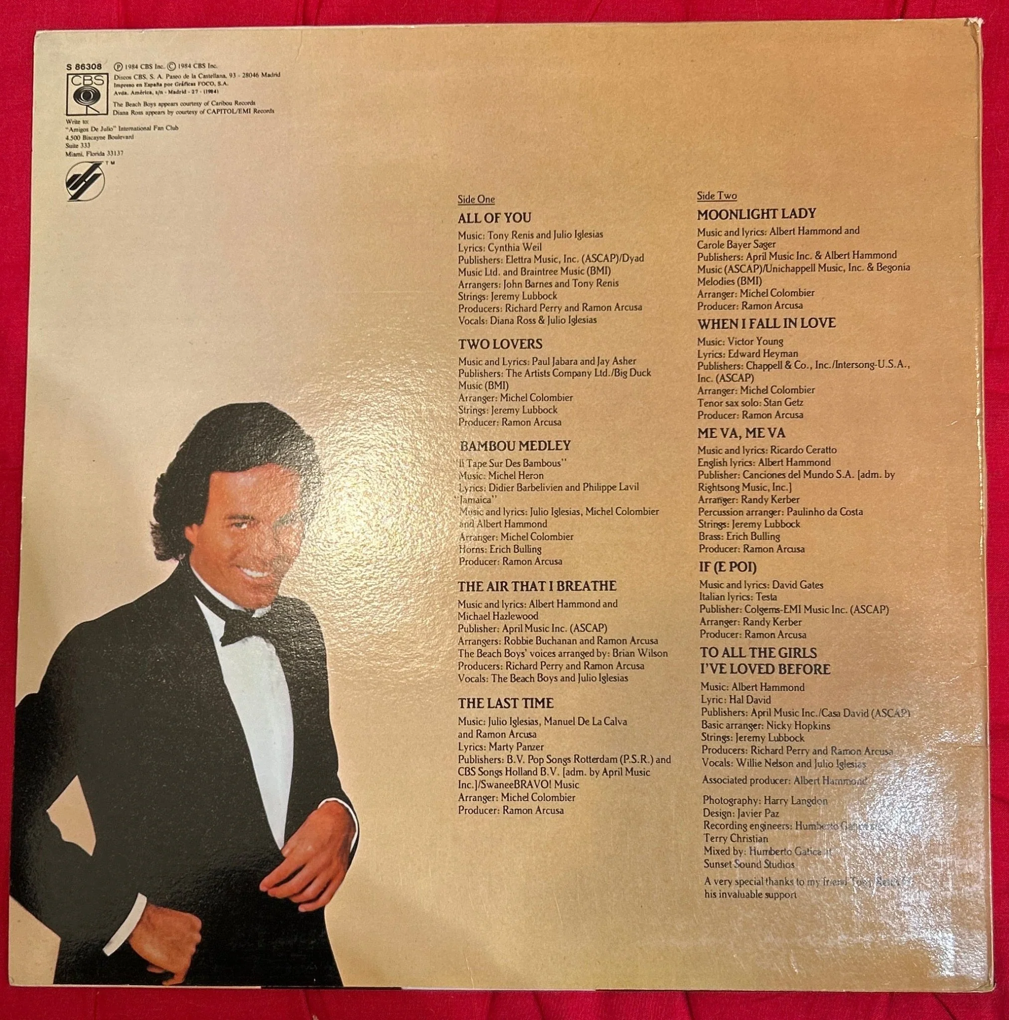 LP Julio Iglesias – 1100 Bel Air Place 2ª Mano (Producto exclusivo recogida en tienda) - Image 2