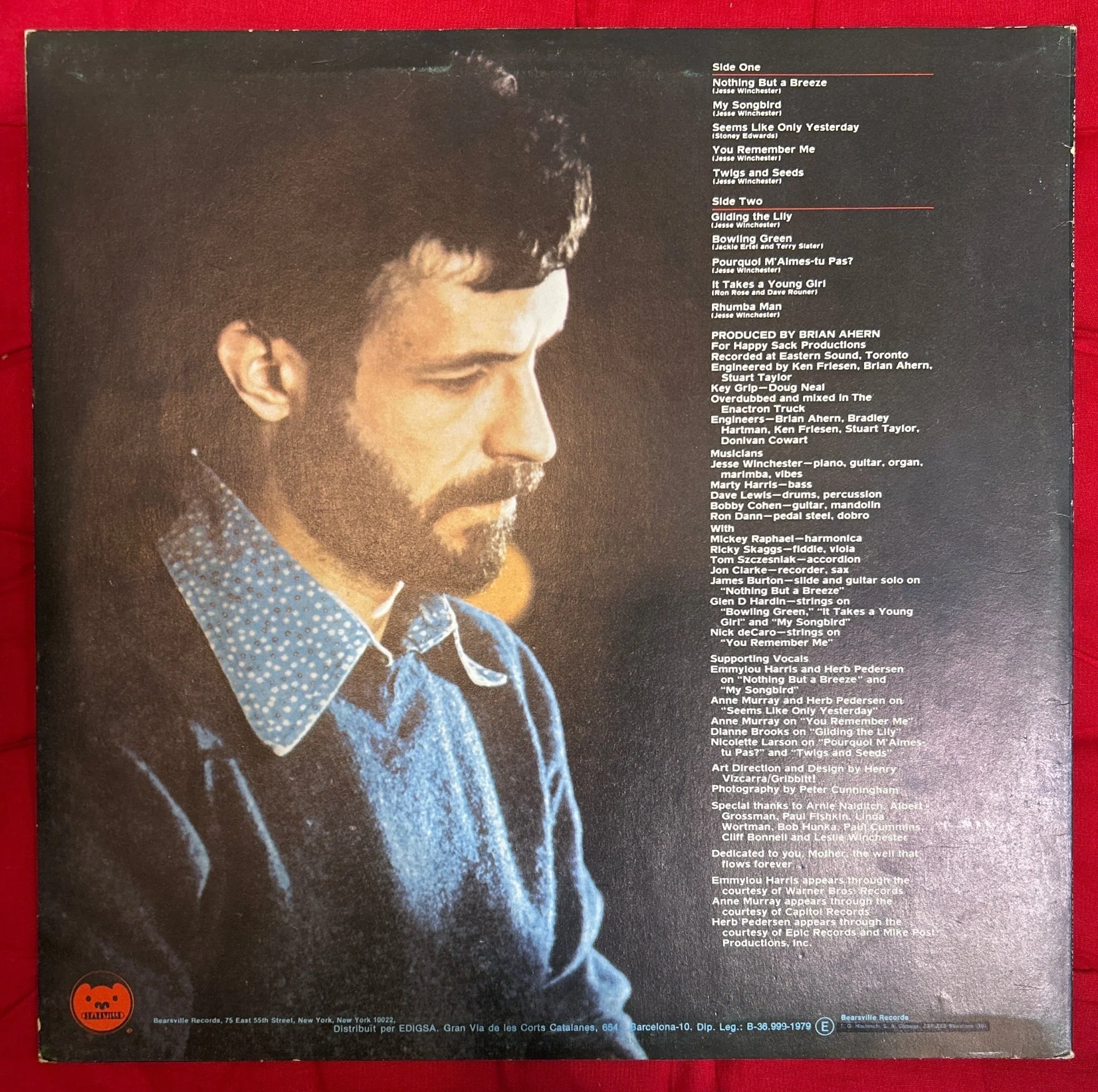 LP Jesse Winchester ‎– Nothing But A Breeze 2ª Mano - Image 2