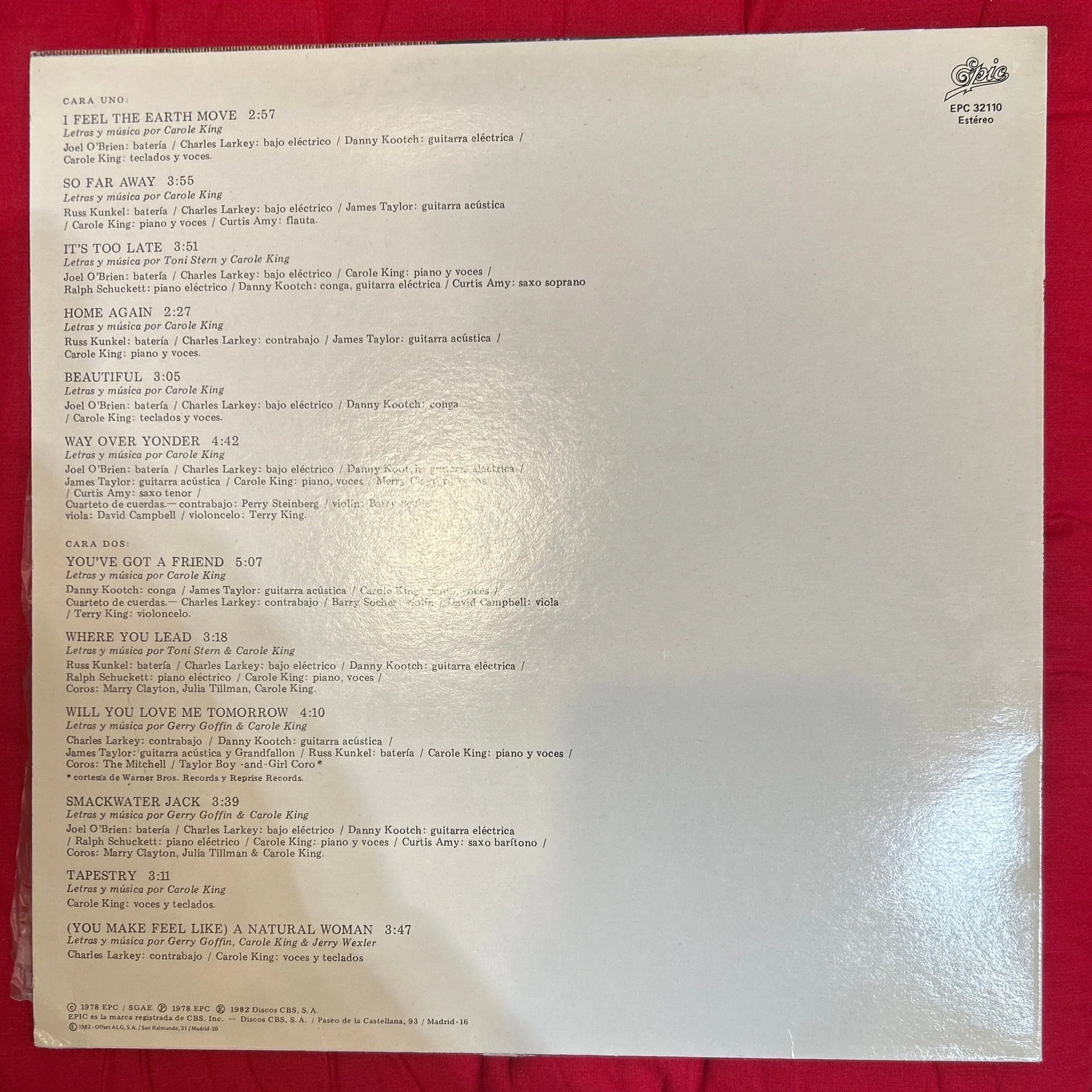 LP Carole King ‎– Tapestry 2ª mano - Image 2