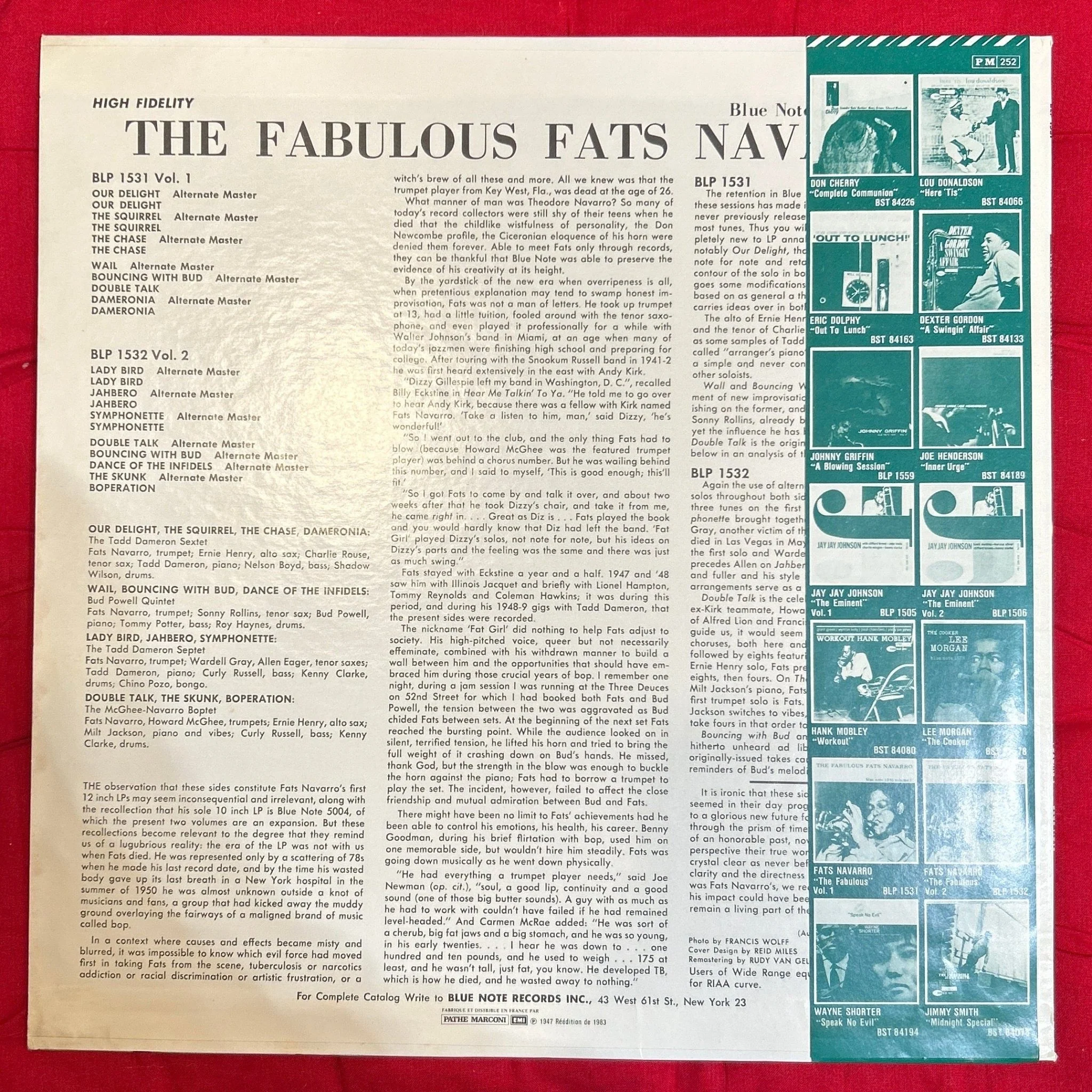 LP Fats Navarro – The Fabulous Fats Navarro Volume 1 Ed. Francesa 2ª Mano - Image 2