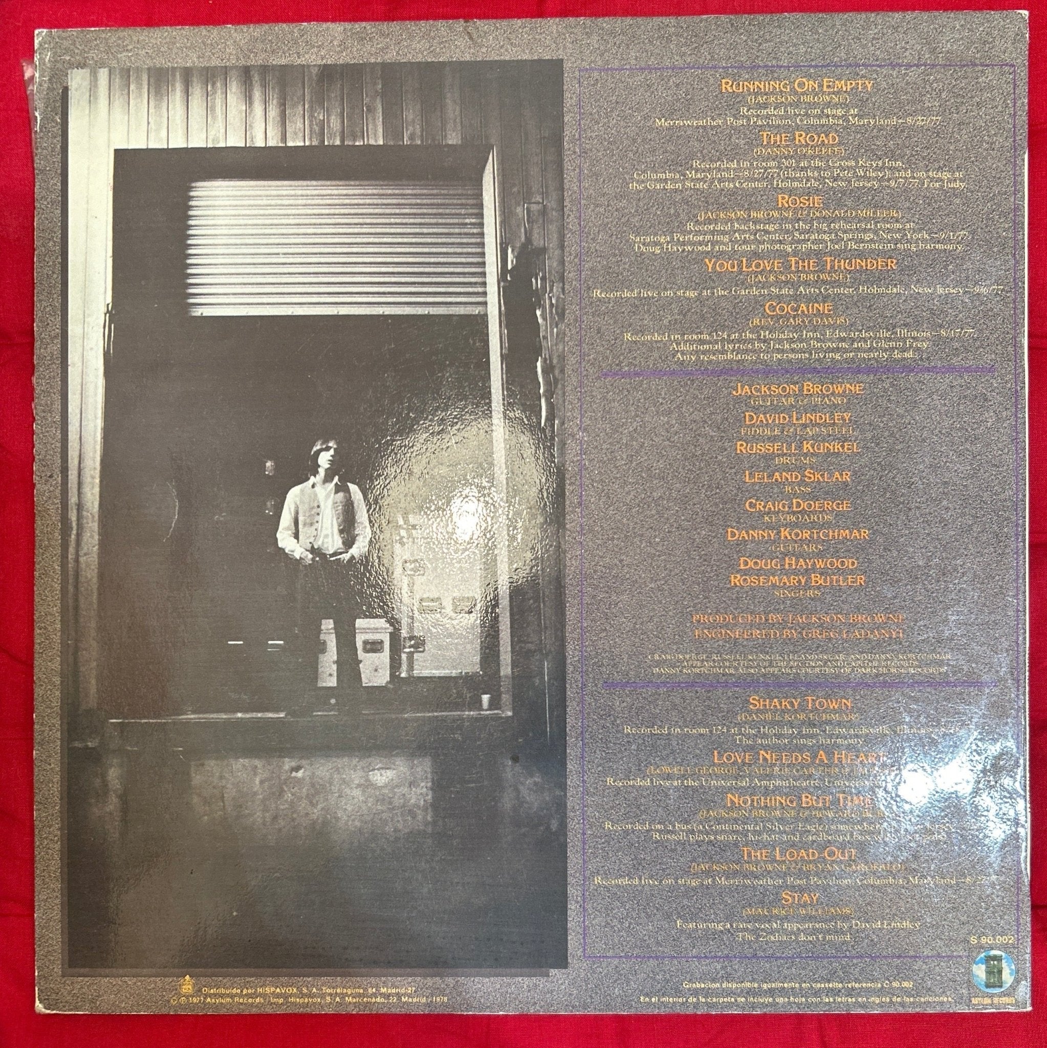 LP Jackson Browne ‎– Running On Empty 2ª Mano - Image 2