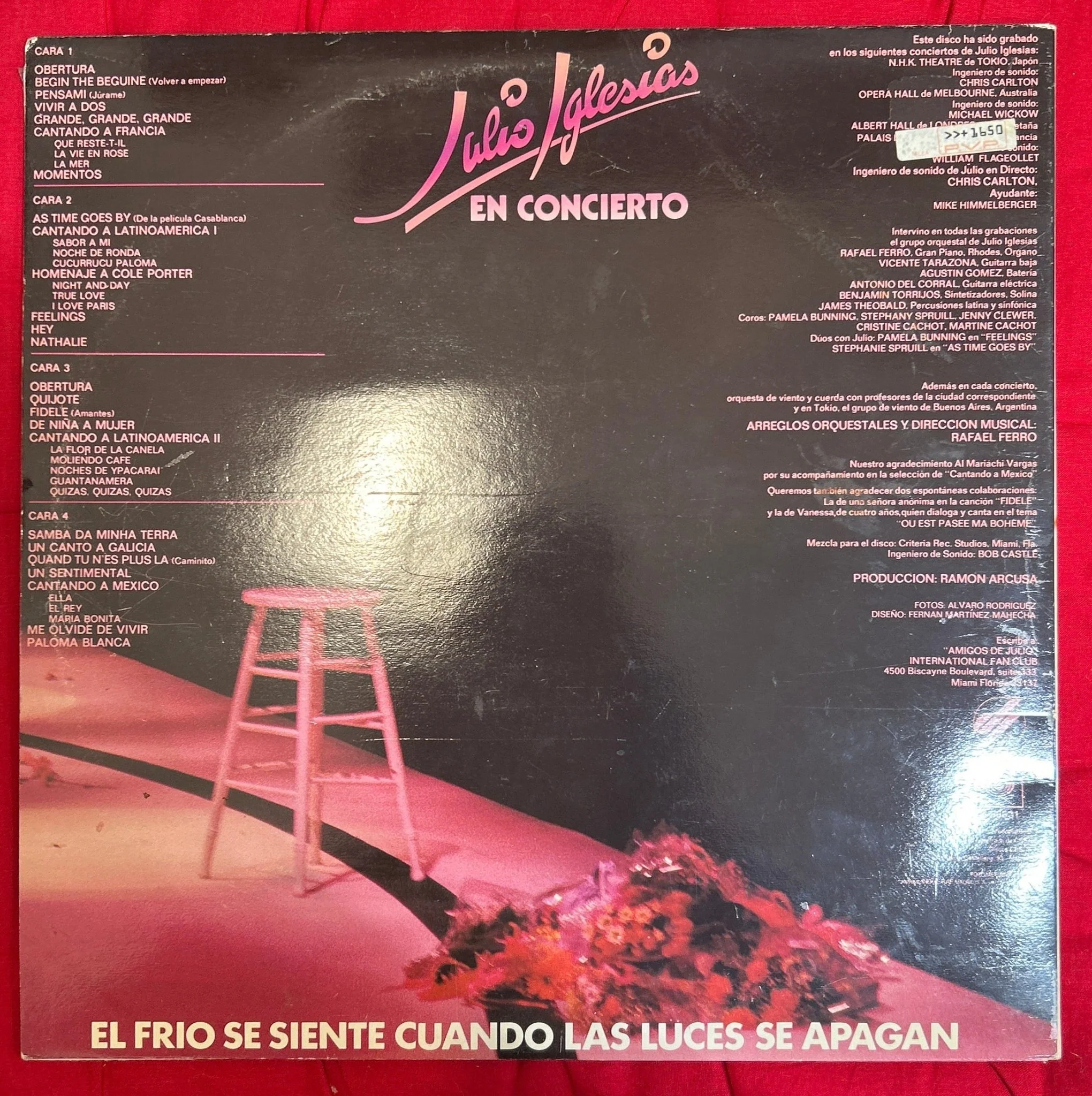 LP Julio Iglesias – En Concierto 2ª Mano (Producto exclusivo recogida en tienda) - Image 2