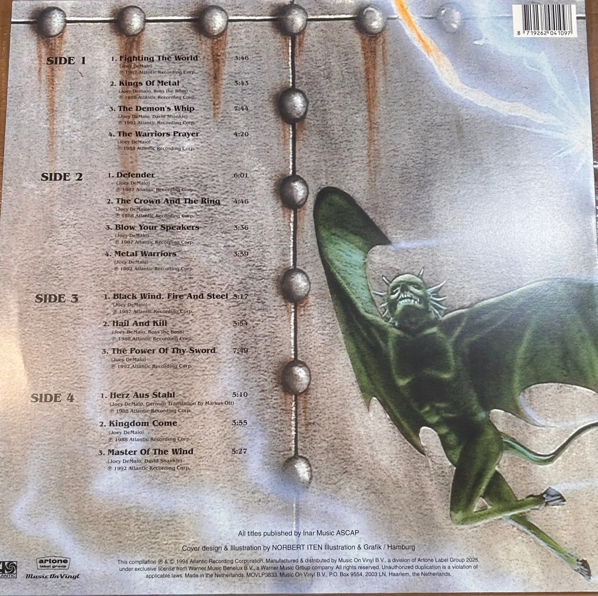 LP Manowar ‎– Best Of Manowar - The Hell Of Steel 2ª Mano - Image 2