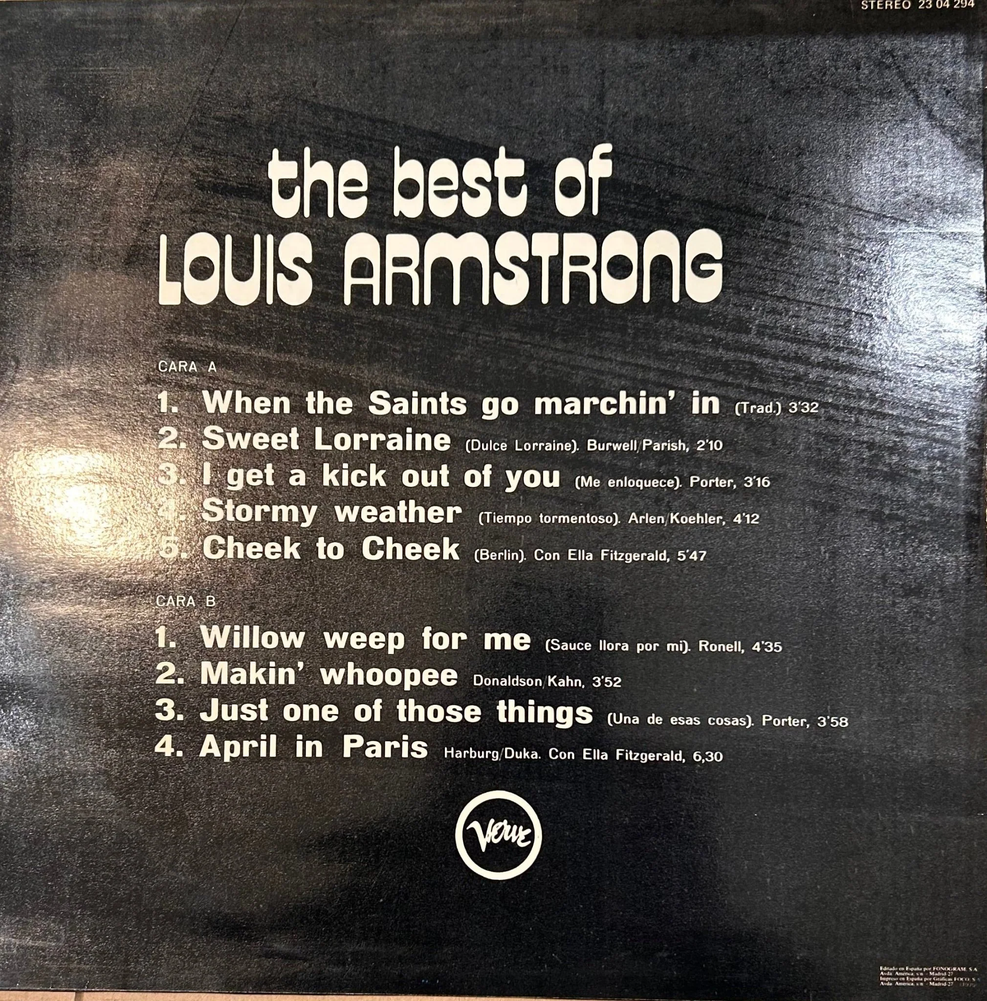 LP Louis Armstrong ‎– The Best Of Louis Armstrong Nuevo precintado - Image 2
