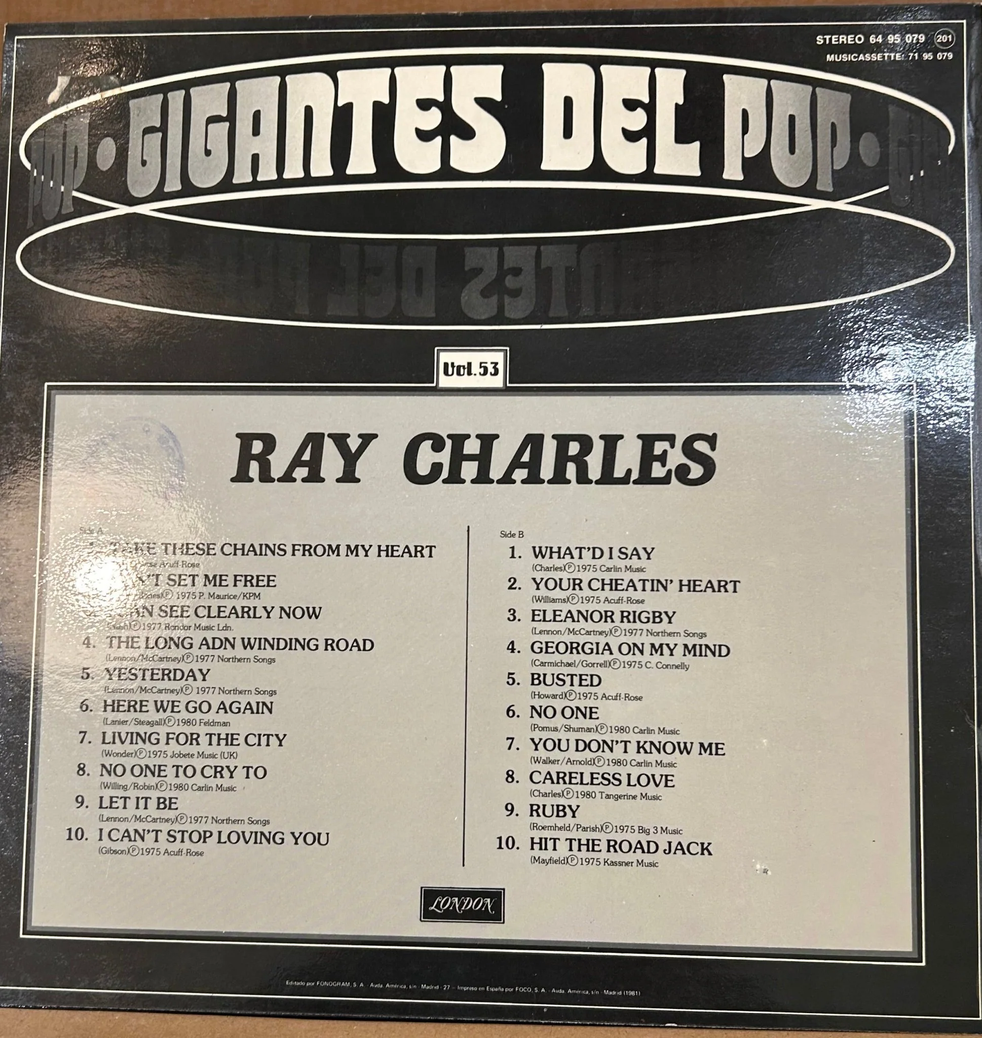 LP Ray Charles ‎– Gigantes Del Pop Nuevo precintado - Image 2
