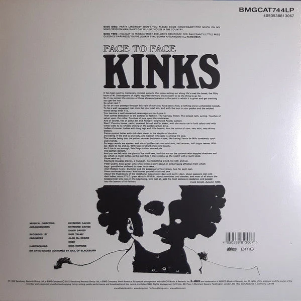 LP The Kinks ‎– Face To Face  Nuevo precintado - Image 2
