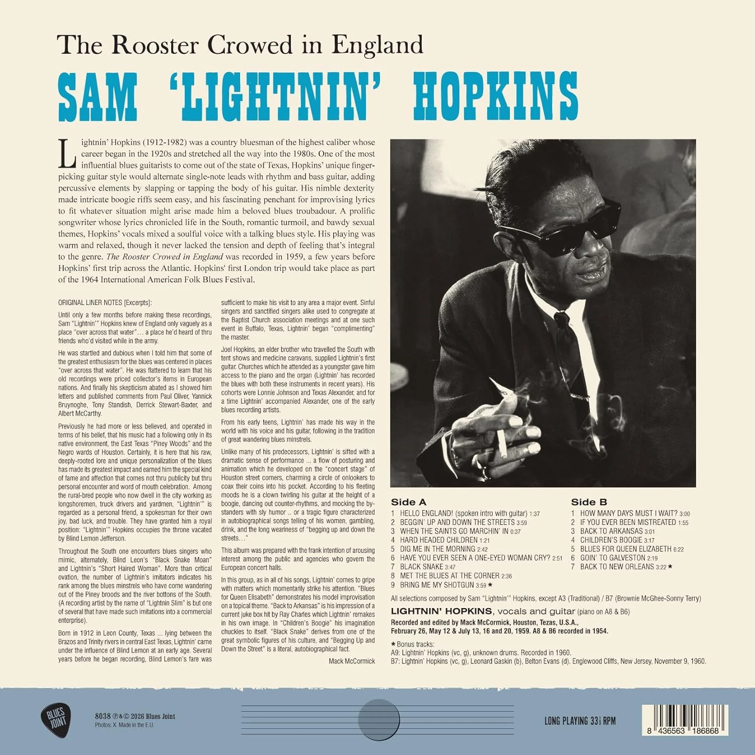 LP Lightnin' Hopkins - The Rooster Crowed In England Nuevo precintado - Image 2