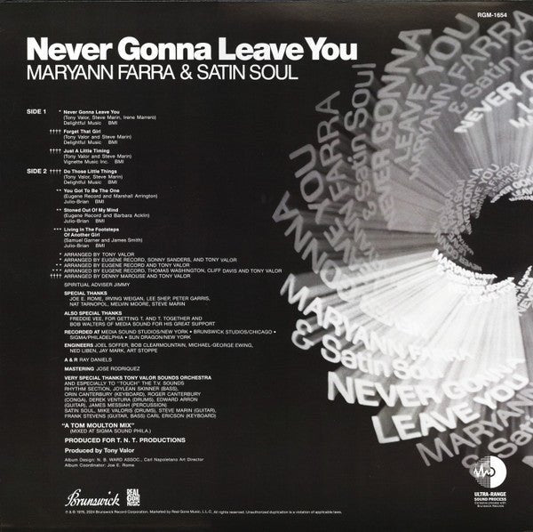 LP Maryann Farra & Satin Soul – Never Gonna Leave You Nuevo precintado - Image 2