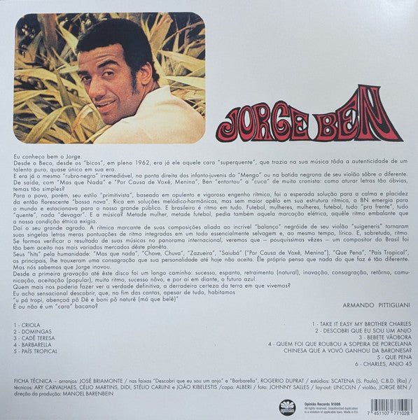 LP Jorge Ben – Jorge Ben Nuevo precintado - Image 2