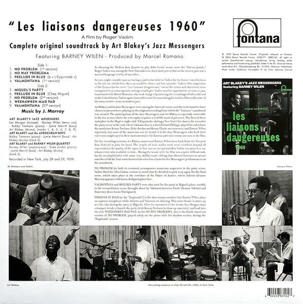LP Art Blakey's Jazz Messengers* Avec Barney Wilen ‎– Les Liaisons Dangereuses 1960 Nuevo precintado - Image 2