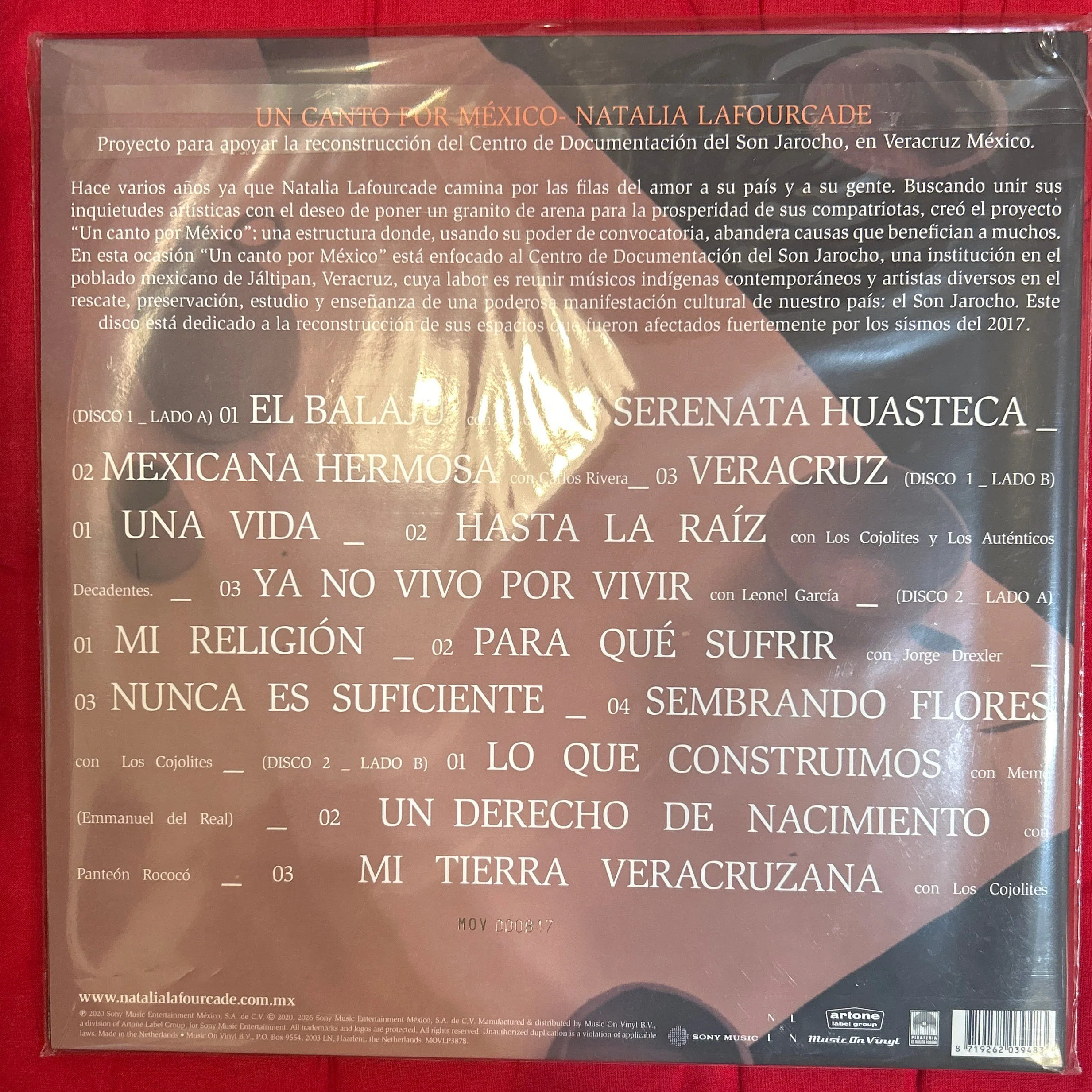 LP Natalia Lafourcade – Un Canto Por México, Vol. 1 Nuevo precintado - Image 2