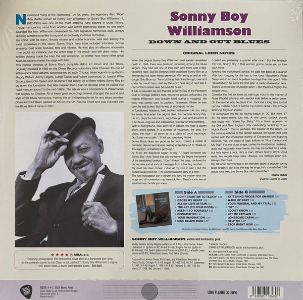 LP Sonny Boy Williamson – Down And Out Blues  Nuevo precintado - Image 2