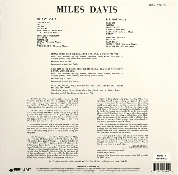LP Miles Davis ‎– Volume 1 Nuevo precintado - Image 2