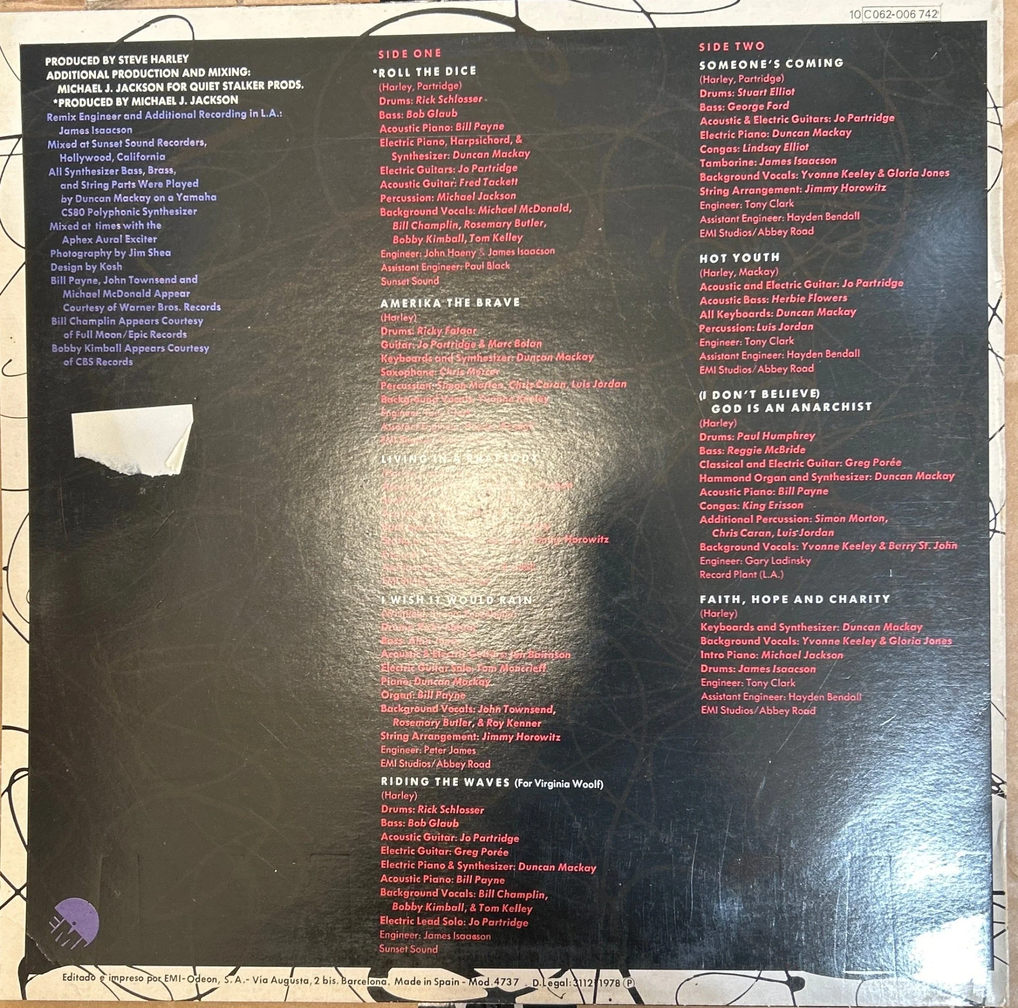 LP Steve Harley ‎– Hobo With A Grin 2ª Mano - Image 2