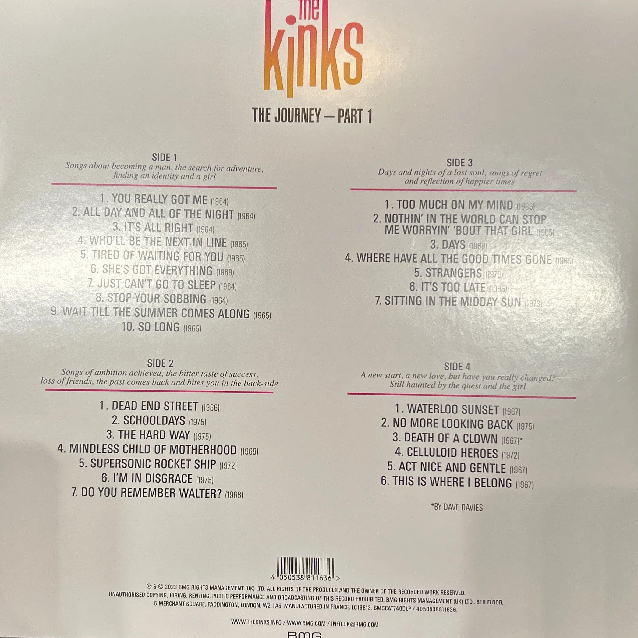 LP The Kinks – The Journey - Part 1 2ª Mano - Image 2
