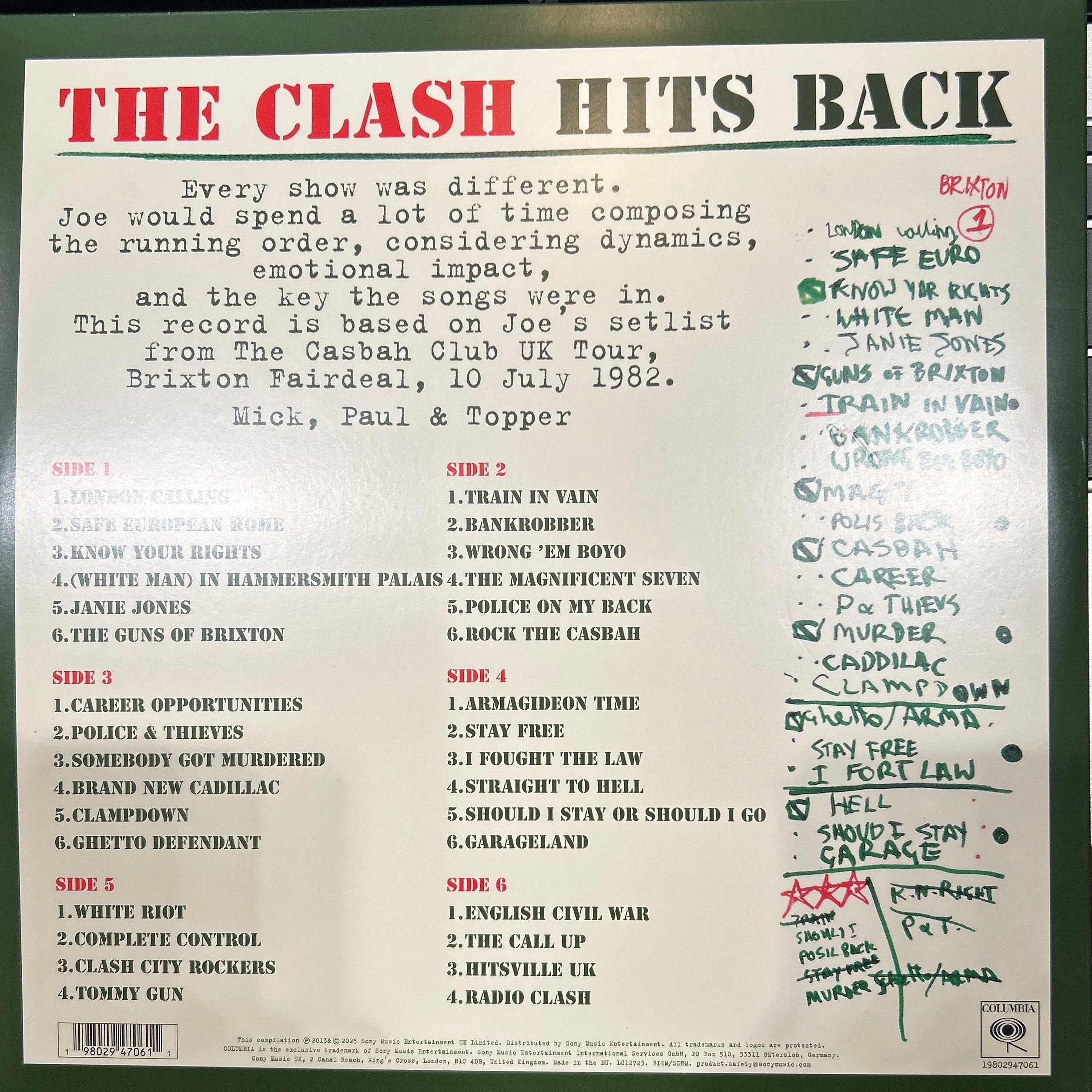 LP The Clash ‎– Hits Back 2ª Mano - Image 2