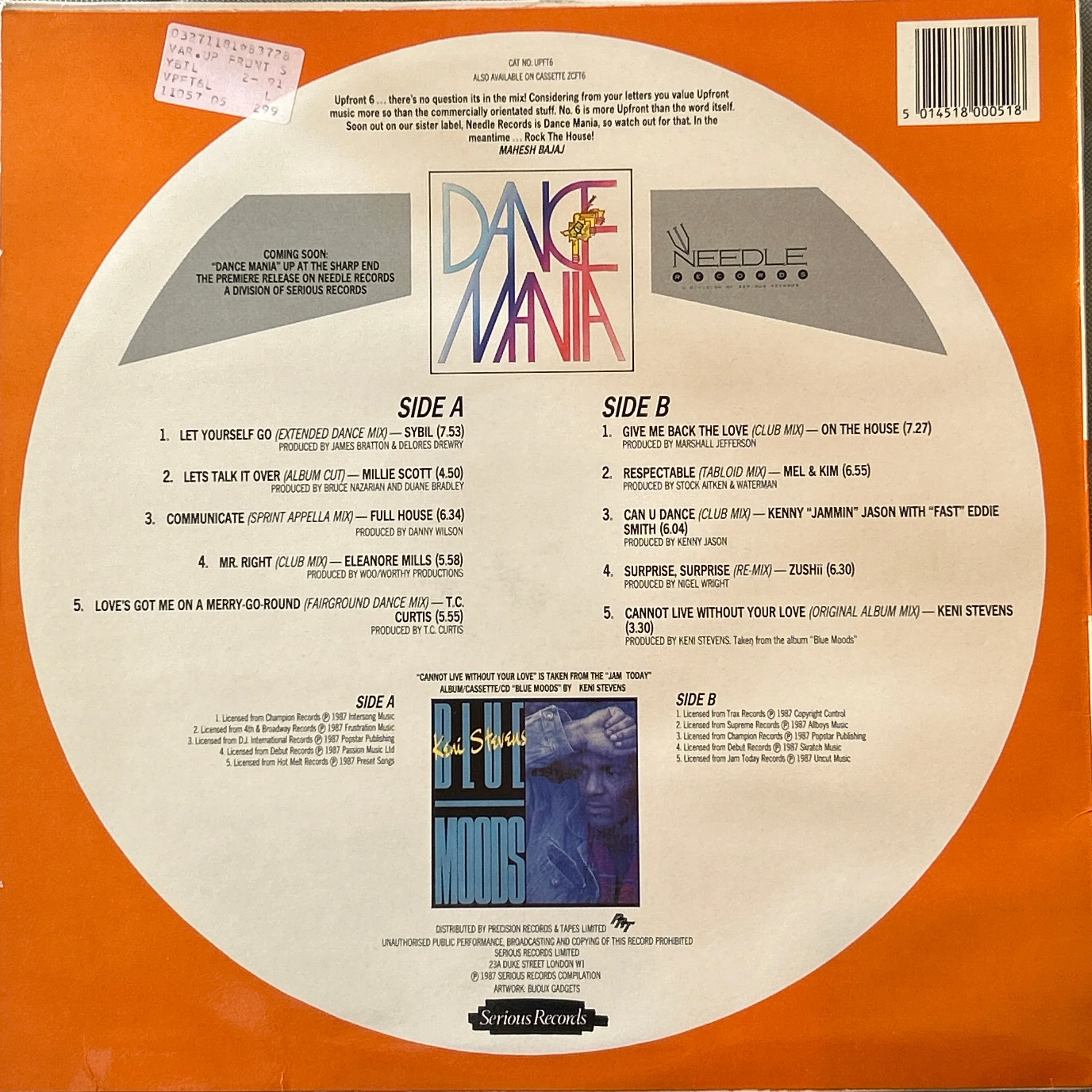 LP V/A ‎–  Upfront 6 - The Cat's Whiskers 2ª Mano - Image 2