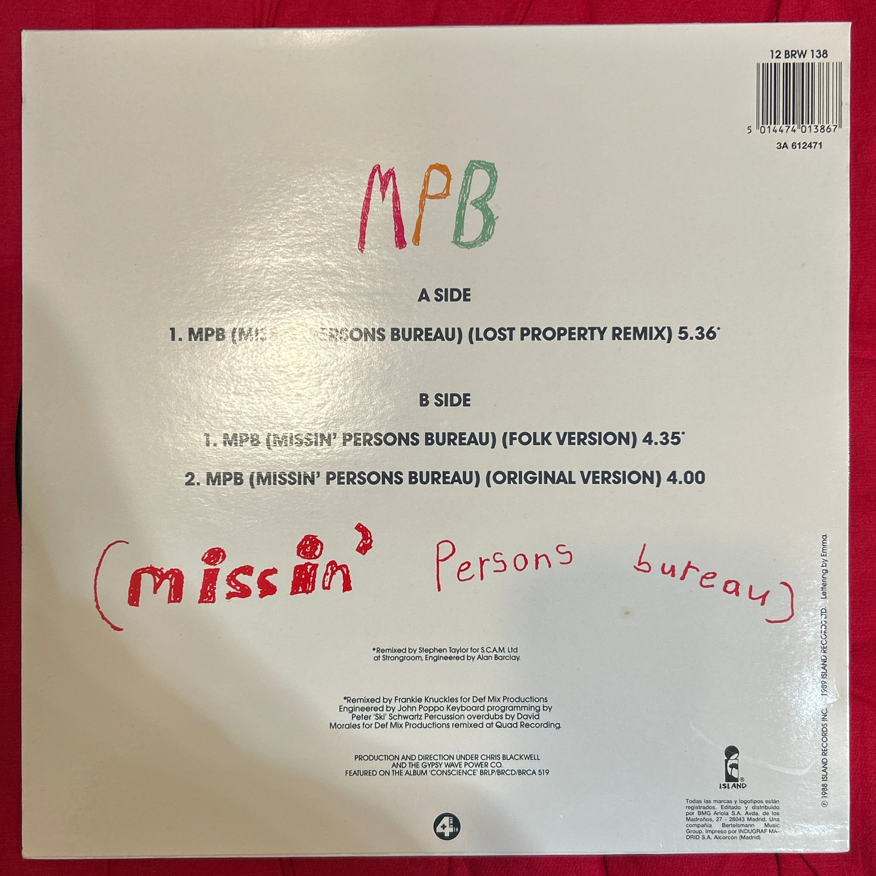 MAXISINGLE Womack & Womack ‎– MPB (Missin' Persons Bureau) 2ª Mano (Producto exclusivo recogida en tienda) - Image 2