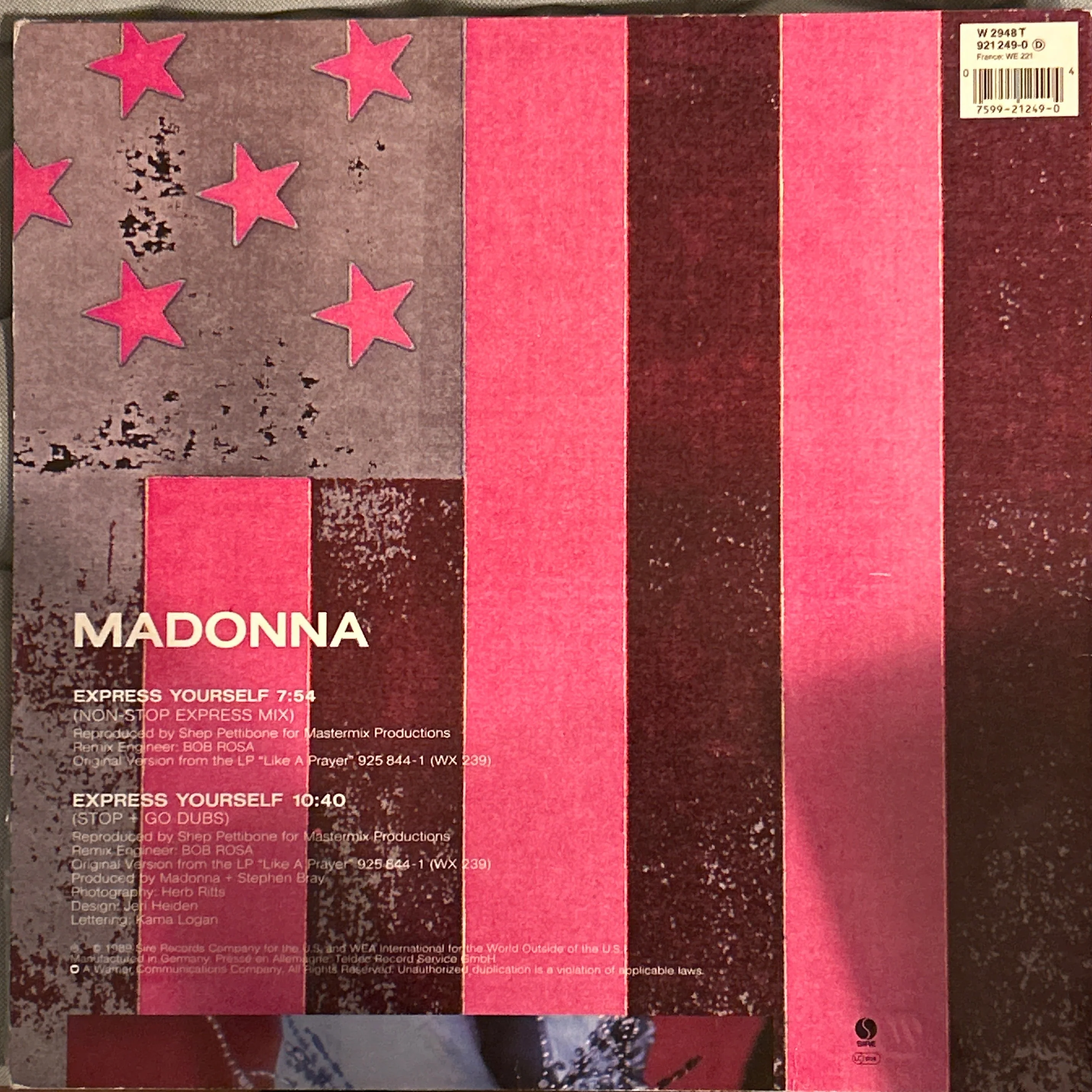 MAXISINGLE Madonna ‎– Express Yourself 2ª mano - Image 2
