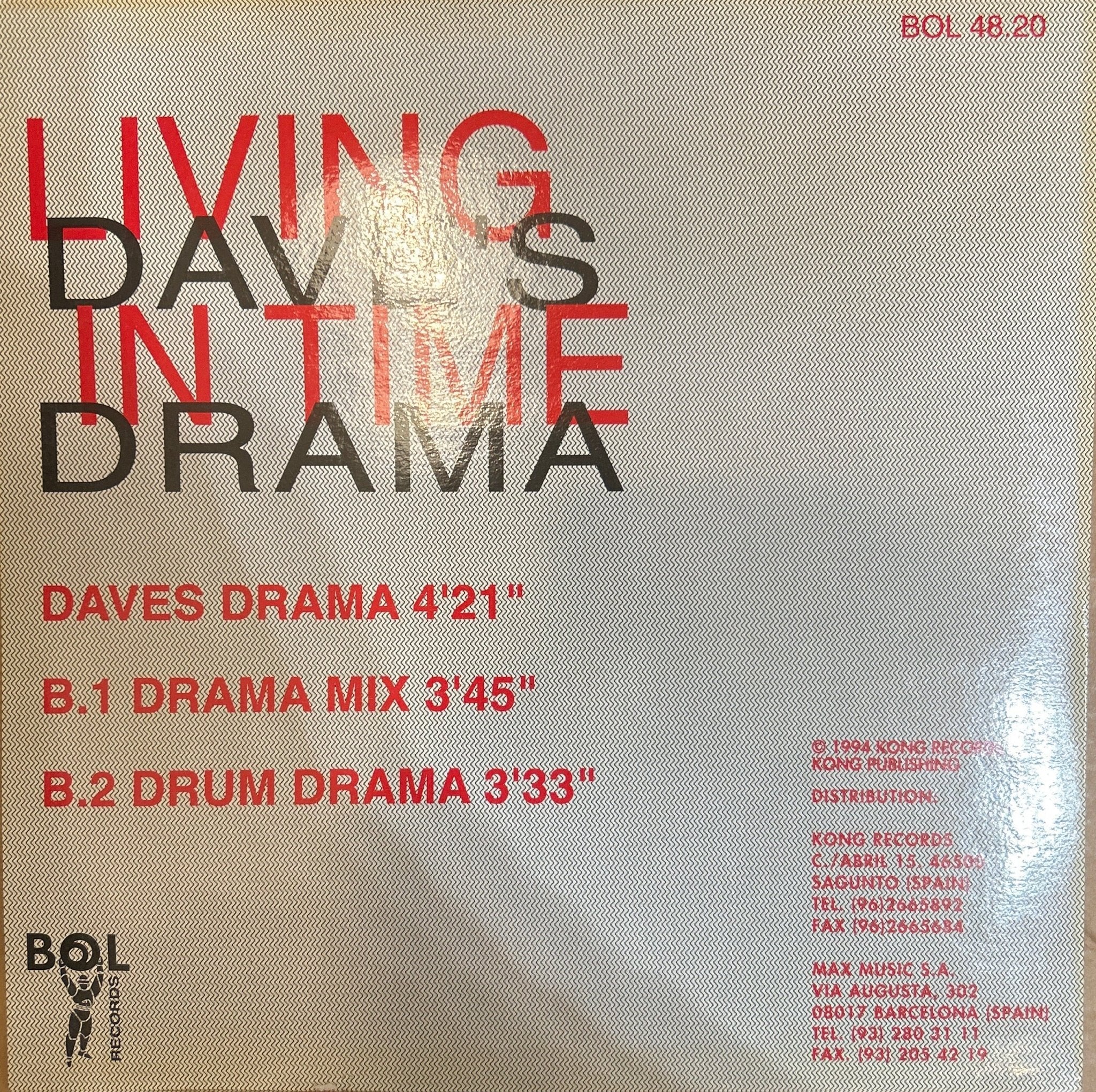 MAXISINGLE Living In Time ‎– Dave's Drama 2ª Mano (Producto exclusivo recogida en tienda) - Image 2