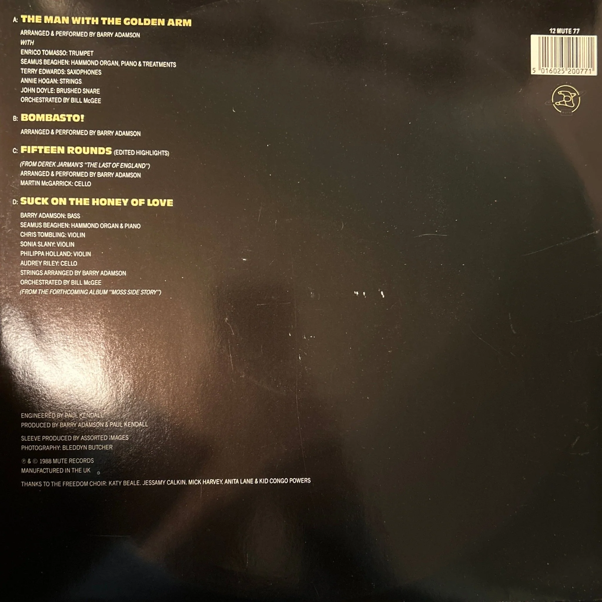 MAXISINGLE Barry Adamson ‎– The Man With The Golden Arm 2ª Mano - Image 2