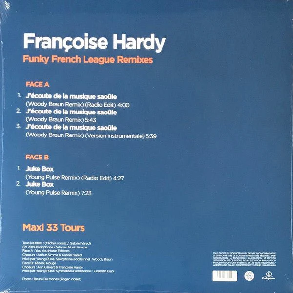 MAXISINGLE Françoise Hardy ‎– Funky French League Remixes - J'écoute De La Musique Saoûle / Juke Box Nuevo precintado - Image 2